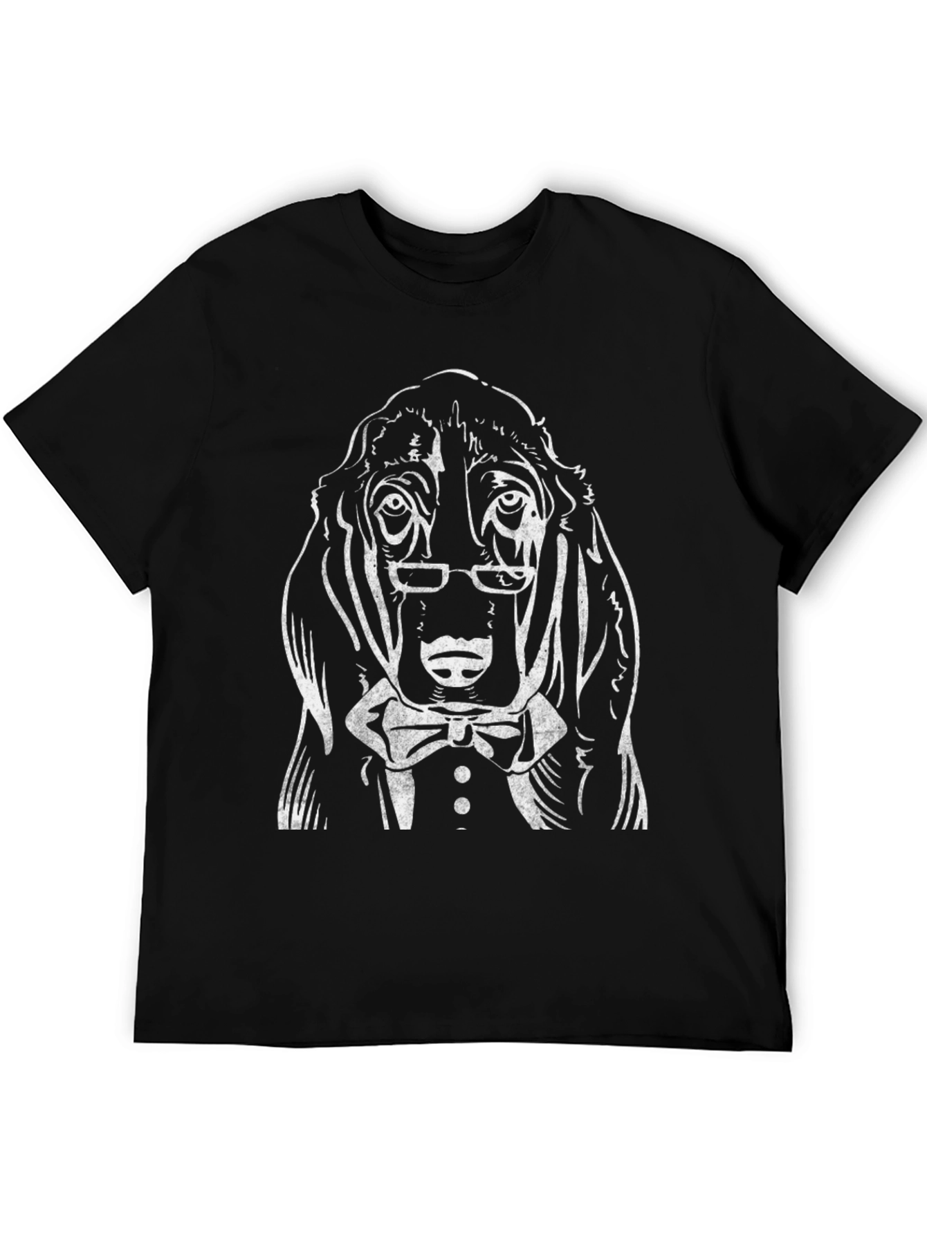 Black Sophisticated Dog Graphic Tee - Formal Wear view 5