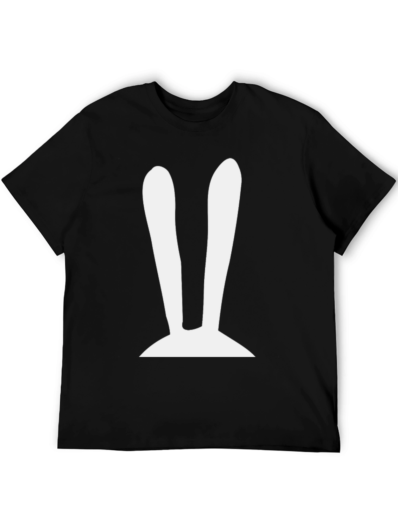 Black Bunny Ears Graphic T-Shirt - Black Cotton Tee view 5