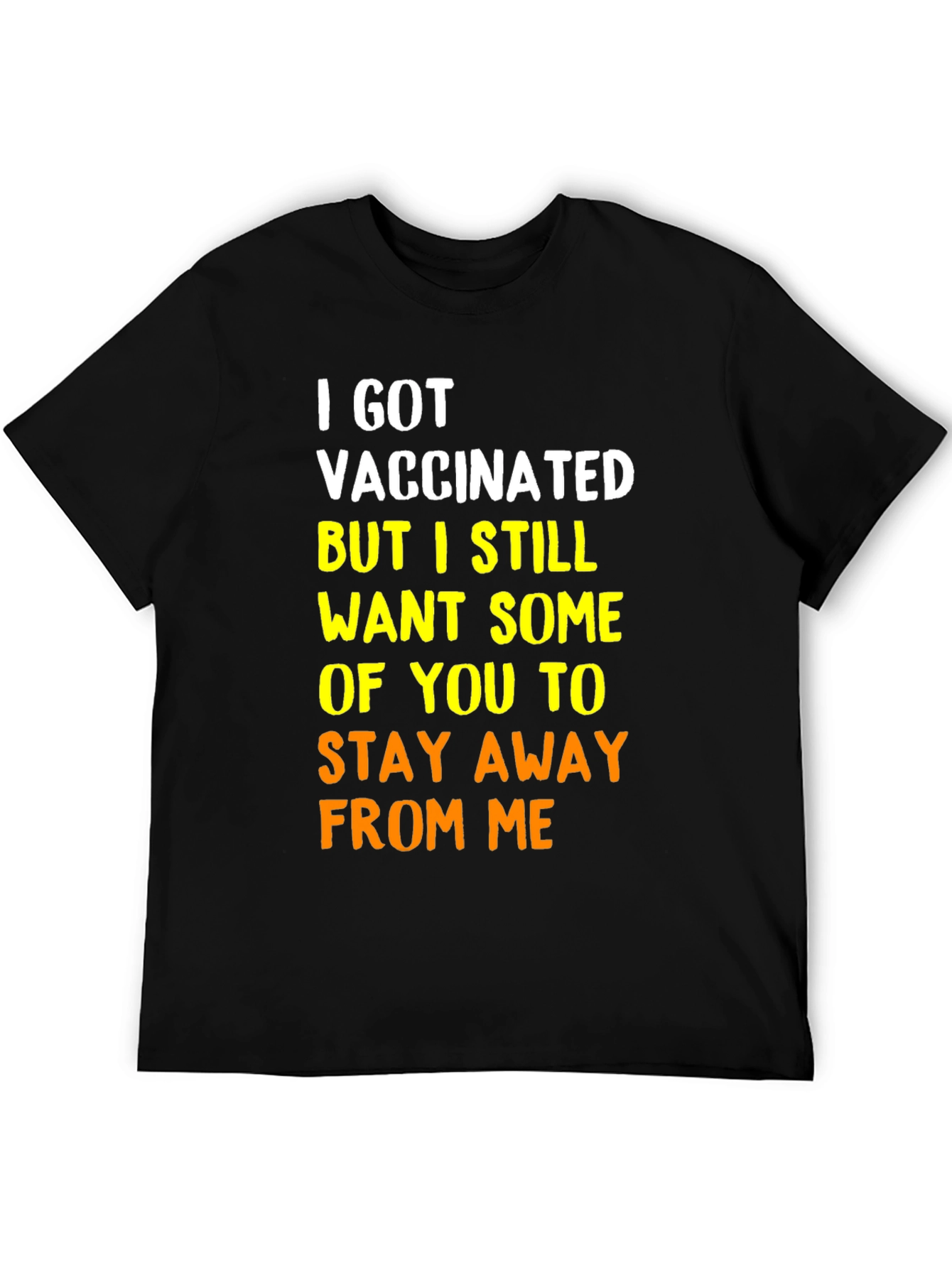 Black Vaccinated Graphic Tee - Stay Away From Me Shirt view 5