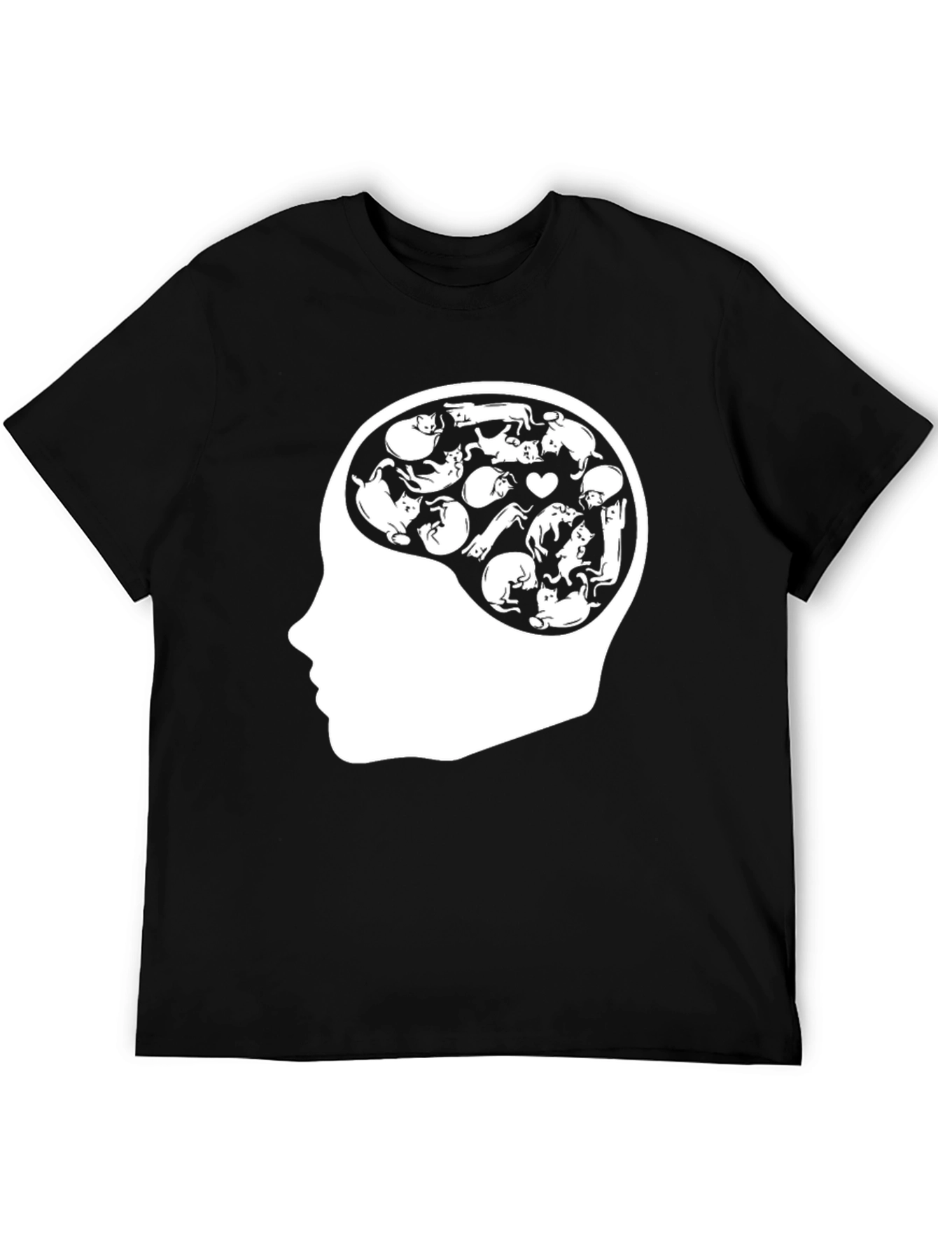 Black Cat Brain T-Shirt - Crazy Cat Lover Tee view 5