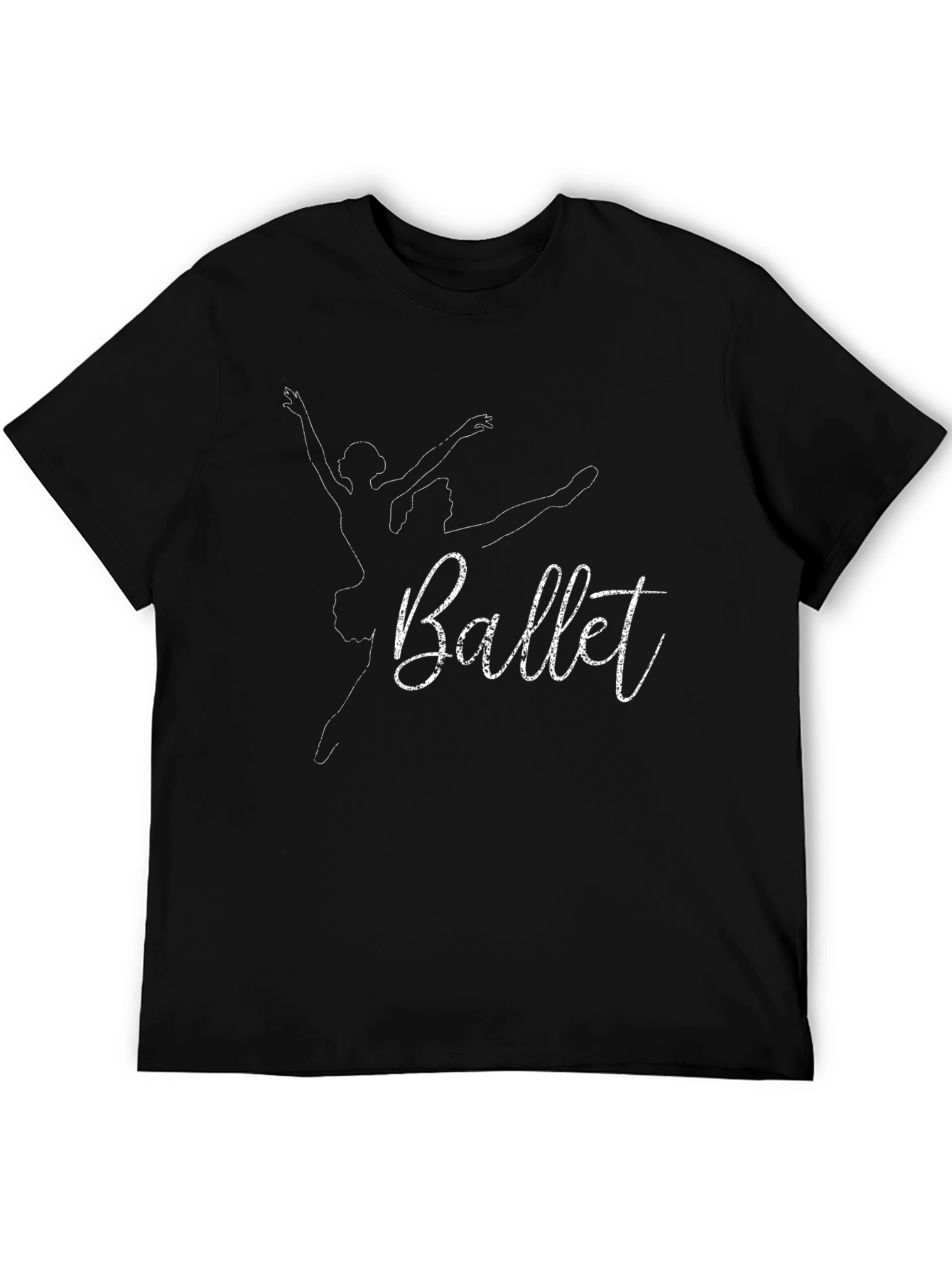 Black Ballet Dancer Graphic Tee - Black Unisex T-Shirt view 5