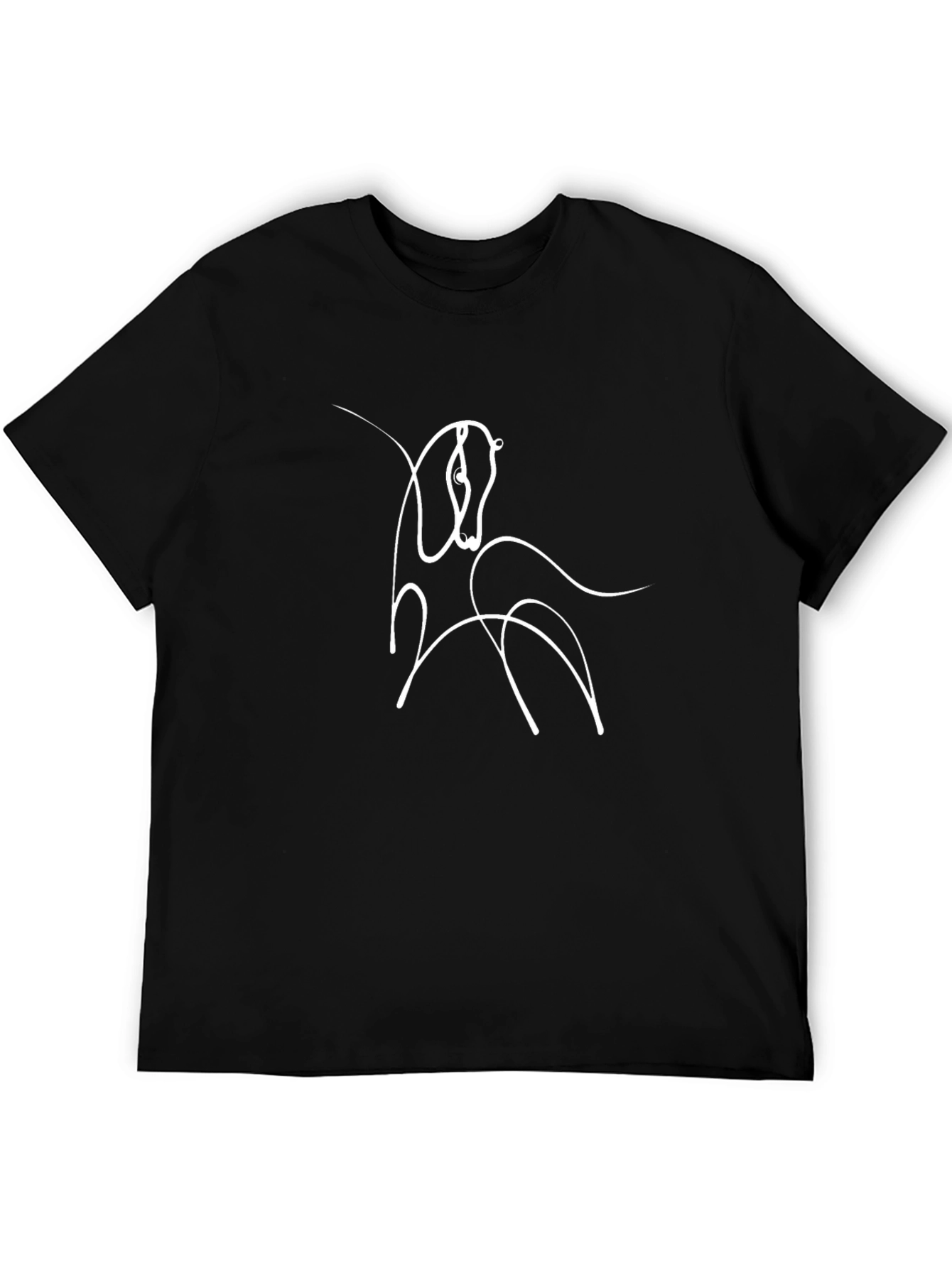 Black Minimalist Horse Art Black T-Shirt view 5