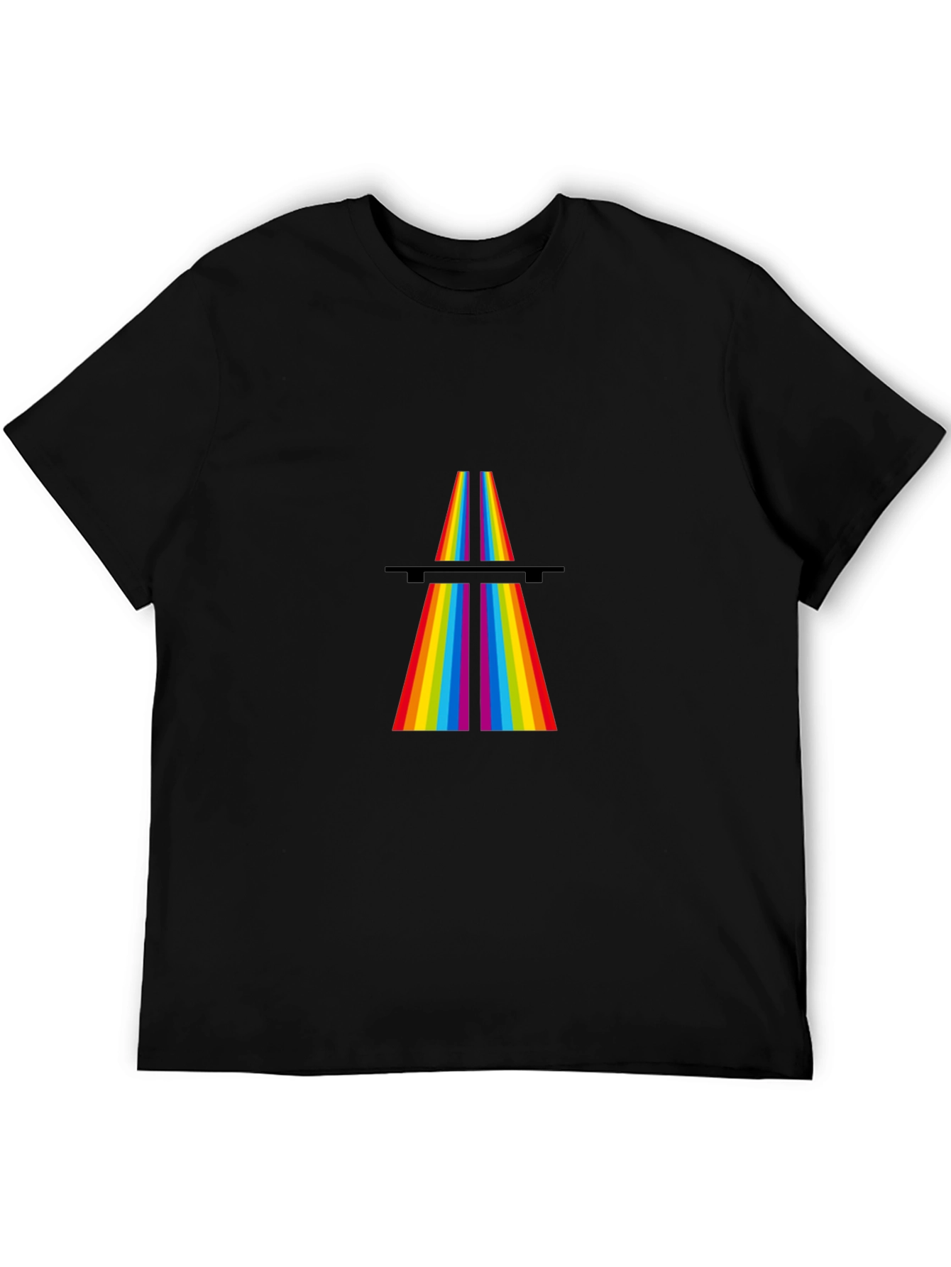 Black Dark Side of the Rainbow T-Shirt - Classic Design view 5
