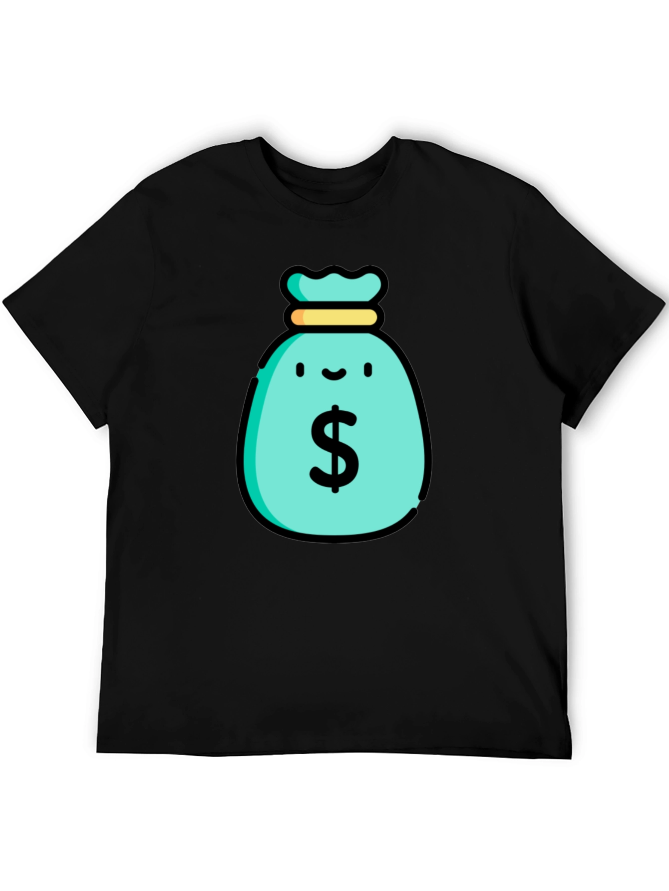 Black Money Bag Graphic T-Shirt - Black view 5