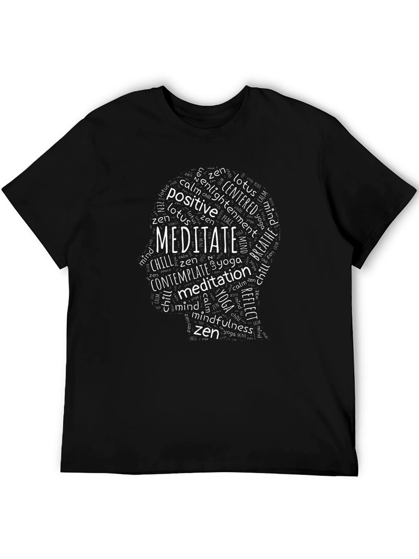 Black Meditate Mind T-Shirt - Zen Yoga Positive Vibes view 5