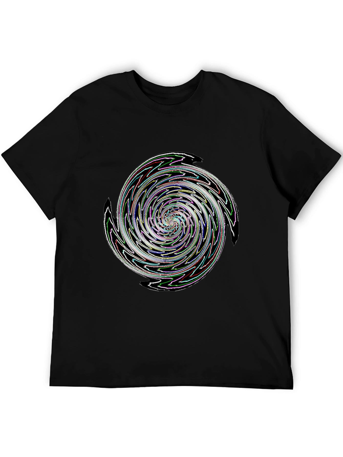 Black Swirl Graphic Black T-Shirt view 5