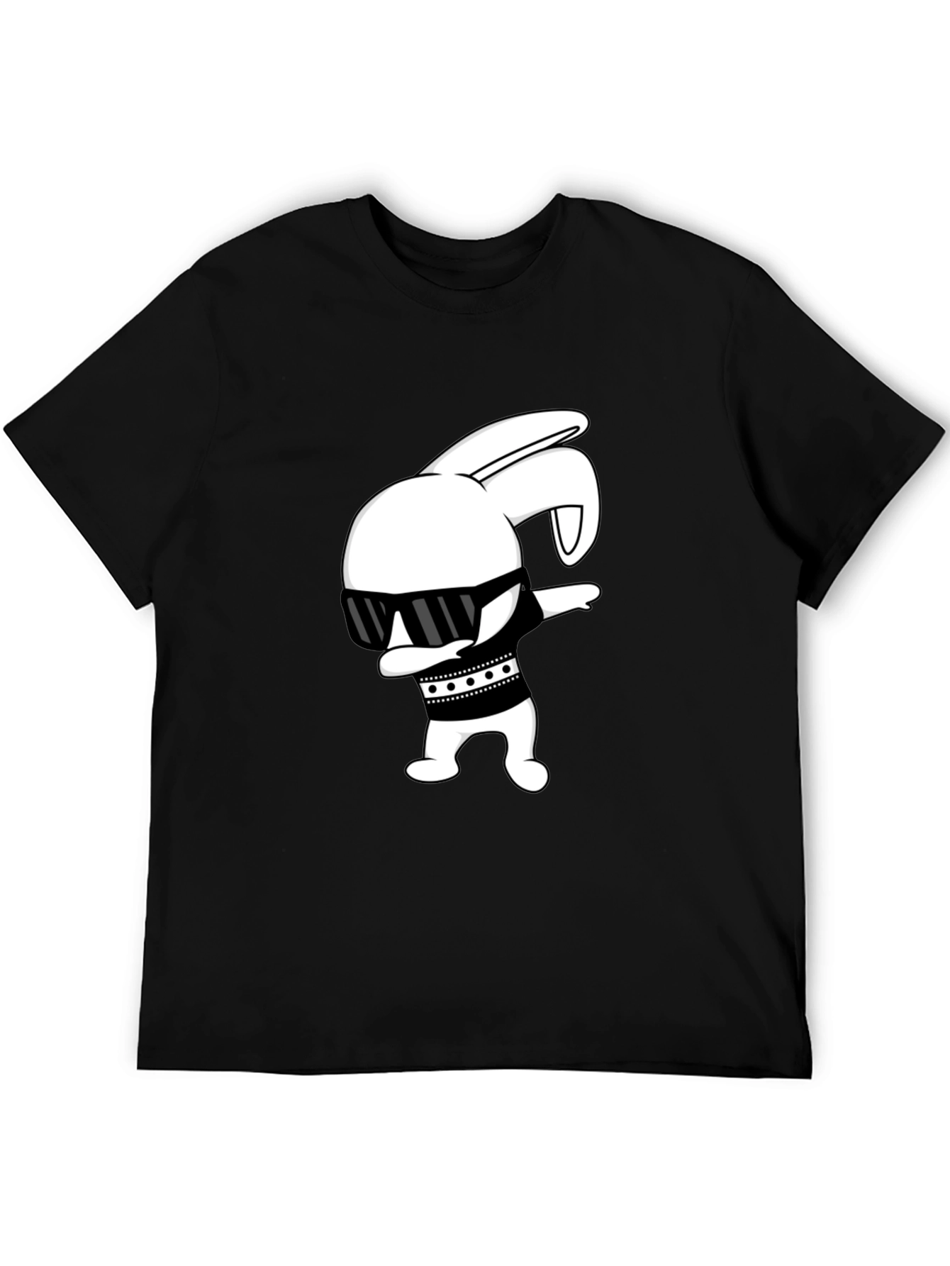 Black Cool Bunny Dab T-Shirt - Black view 5
