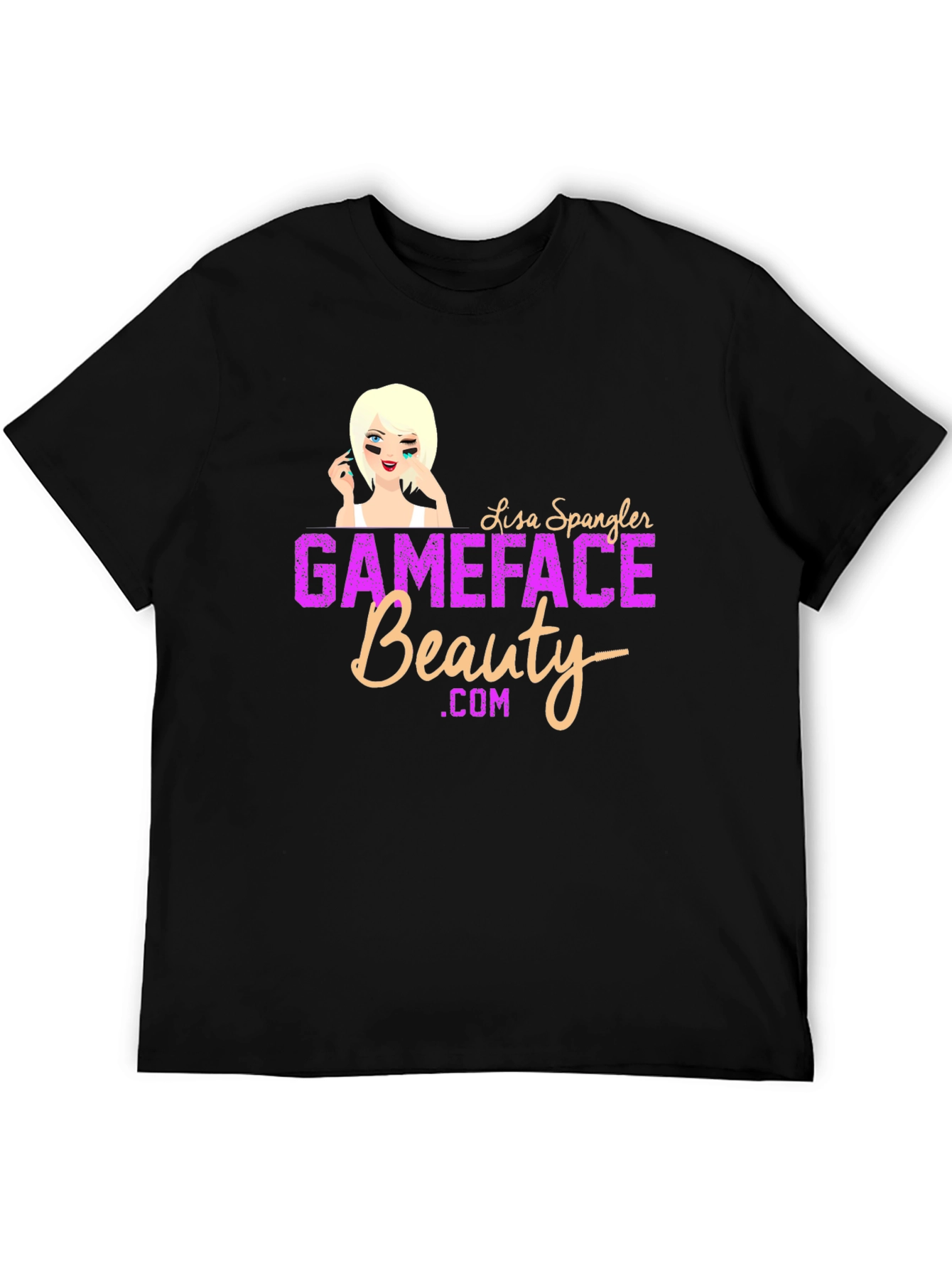 Black GameFace Beauty T-Shirt - Black, Graphic Tee view 5
