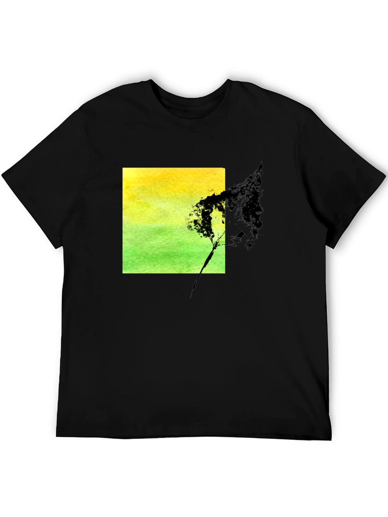 Black Nature Square Graphic Black T-Shirt view 5