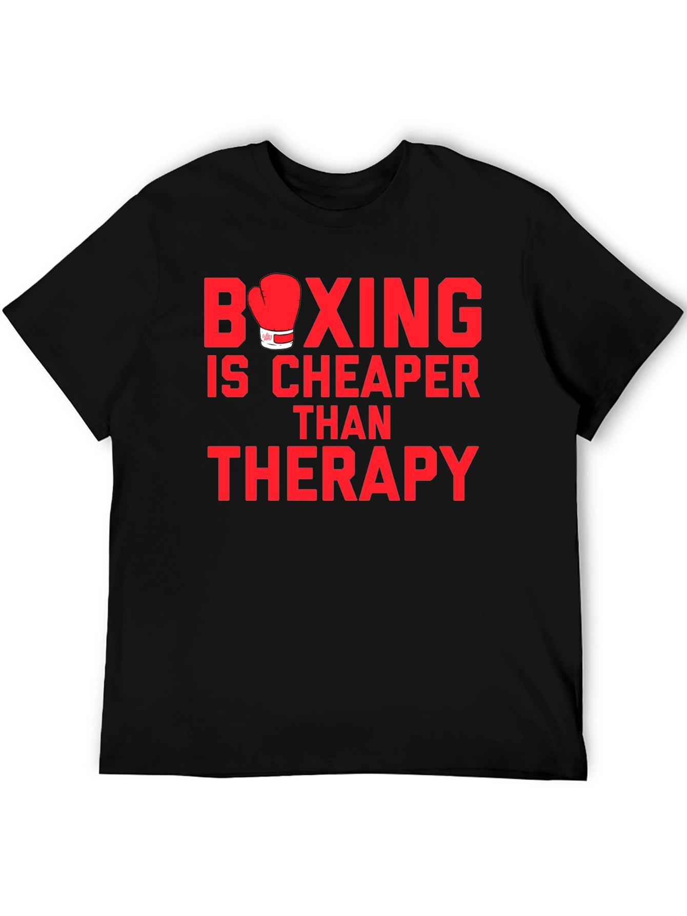 Black Boxing is Cheaper Than Therapy Graphic T-Shirt view 5