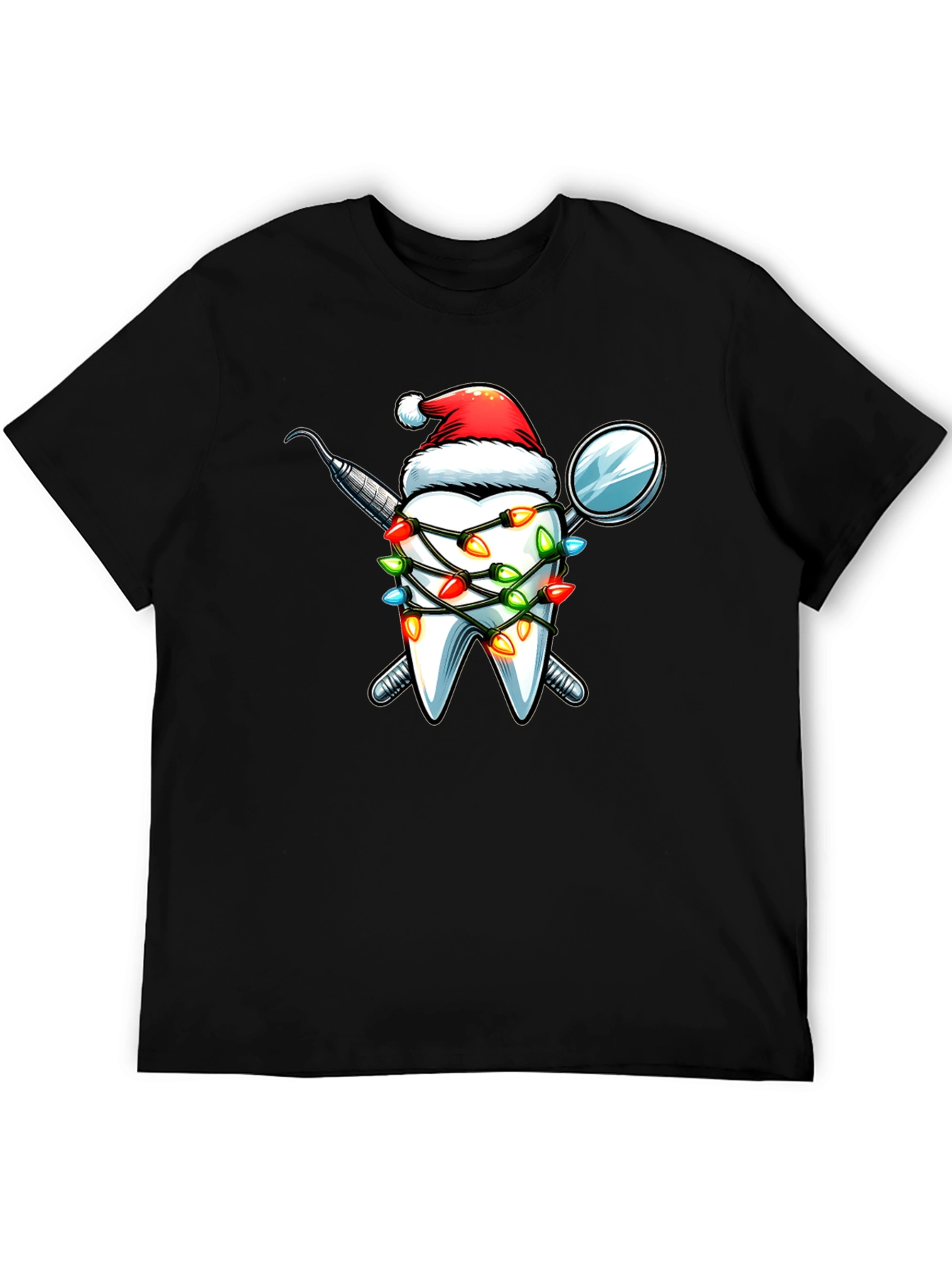 Black Festive Dental Christmas T-Shirt view 5