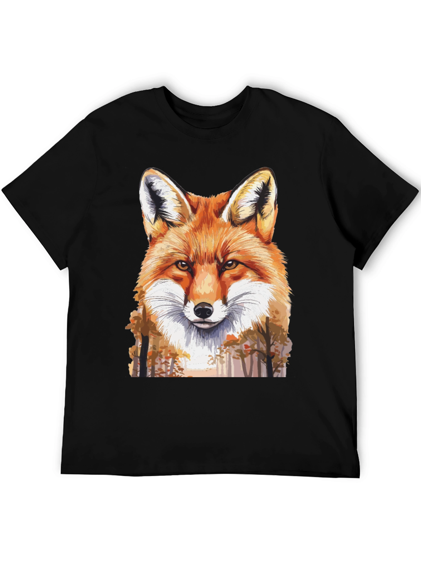Black Fox Graphic Print Black T-Shirt view 5