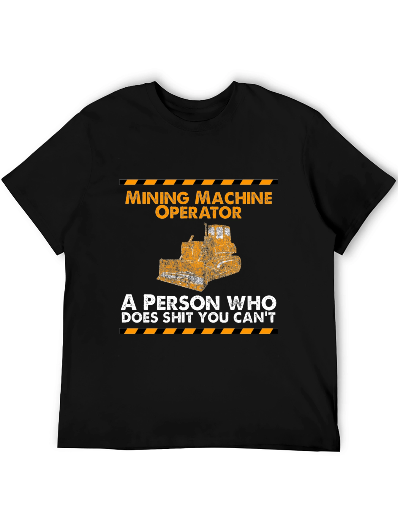 Black Mining Machine Operator Graphic Tee view 5