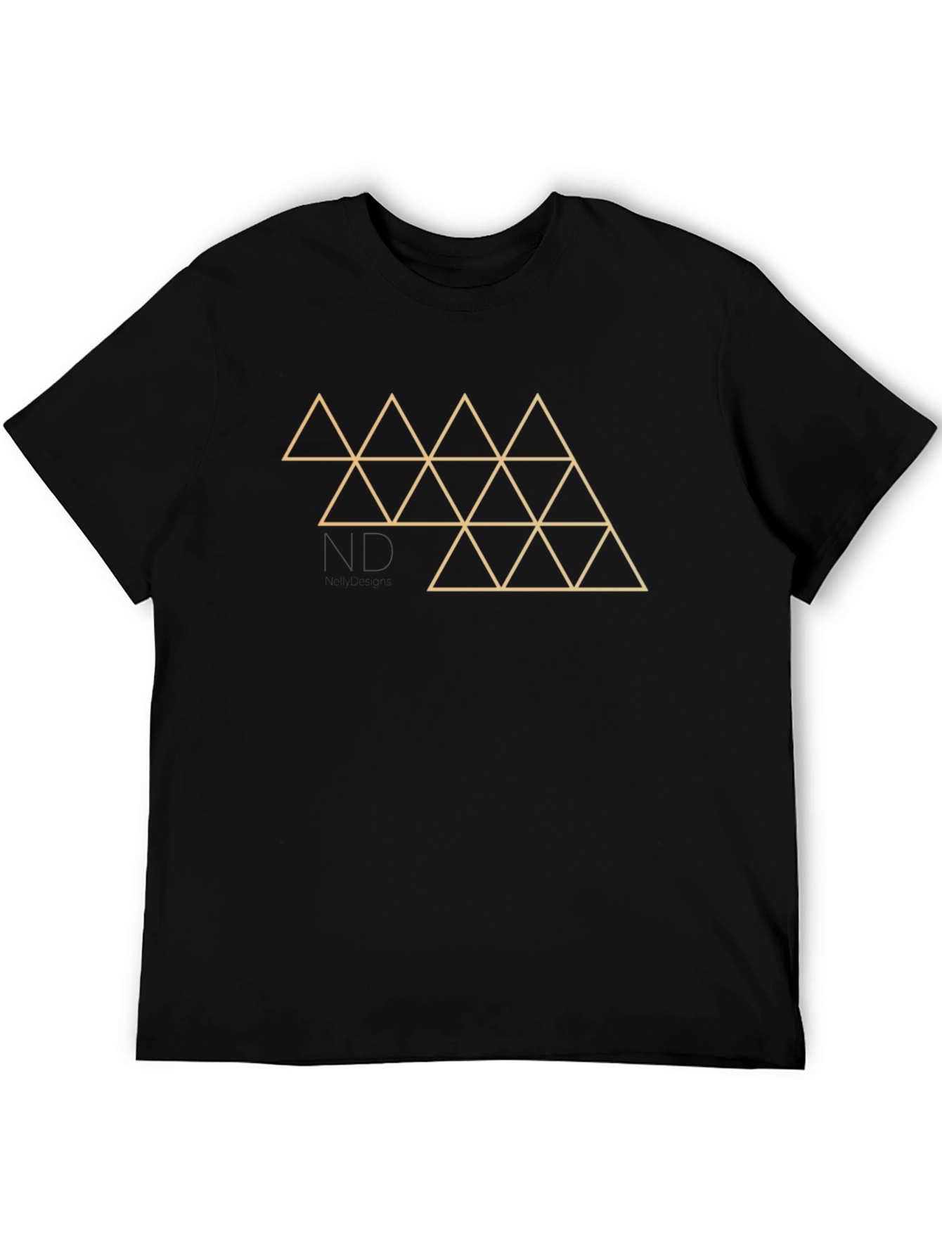 Black Geometric Triangle Tee - Modern Minimalist Design view 5