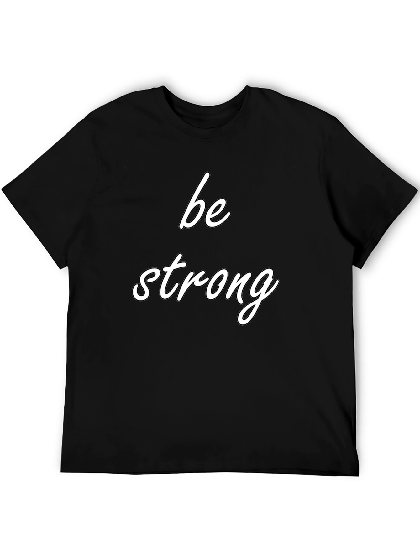 Black Be Strong Graphic Tee - Mens Black Cotton T-Shirt view 5