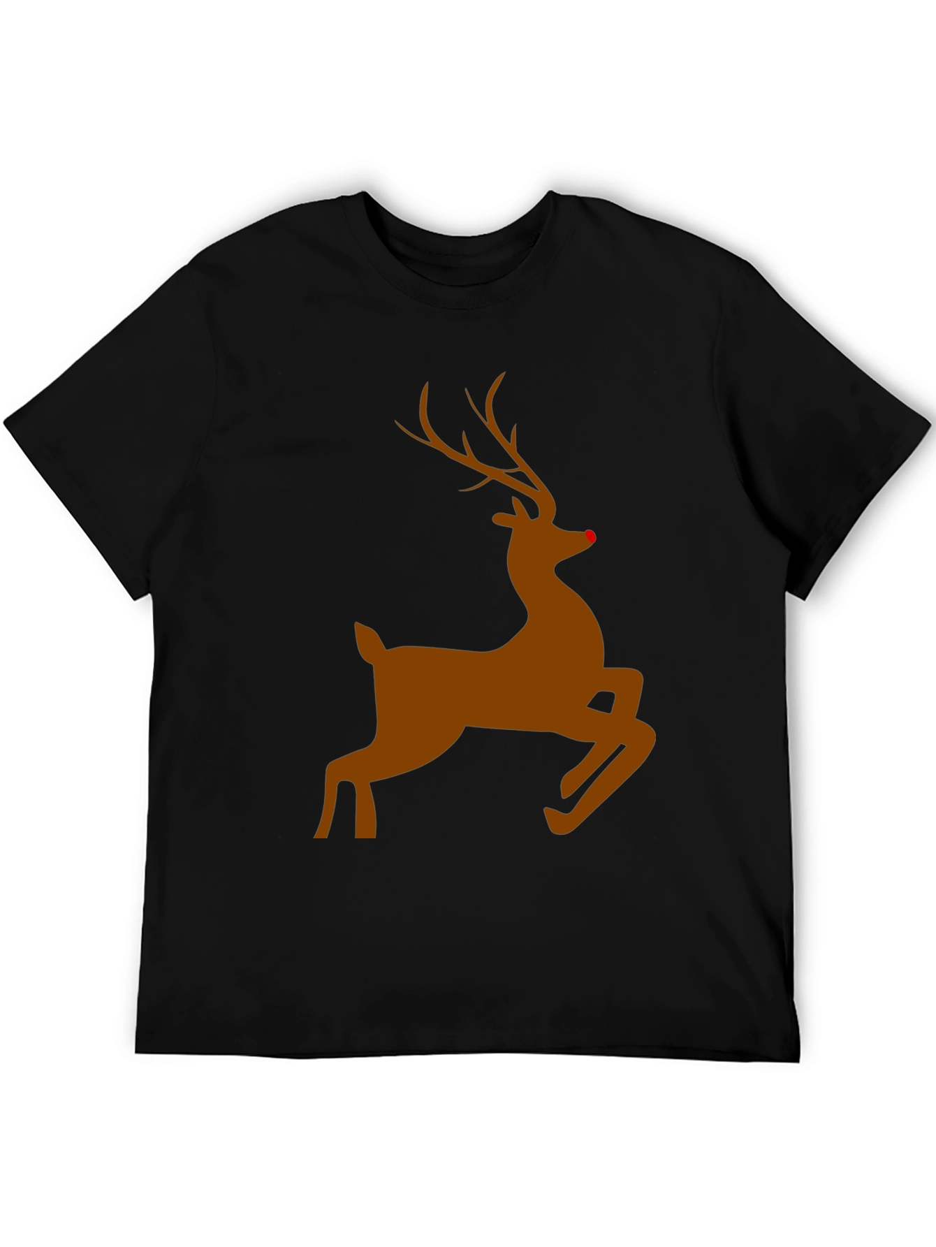 Black Rudolph Red-Nosed Reindeer Christmas T-Shirt view 5