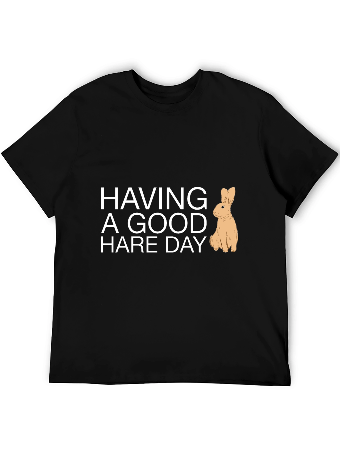 Black Having a Good Hare Day Graphic Tee view 5