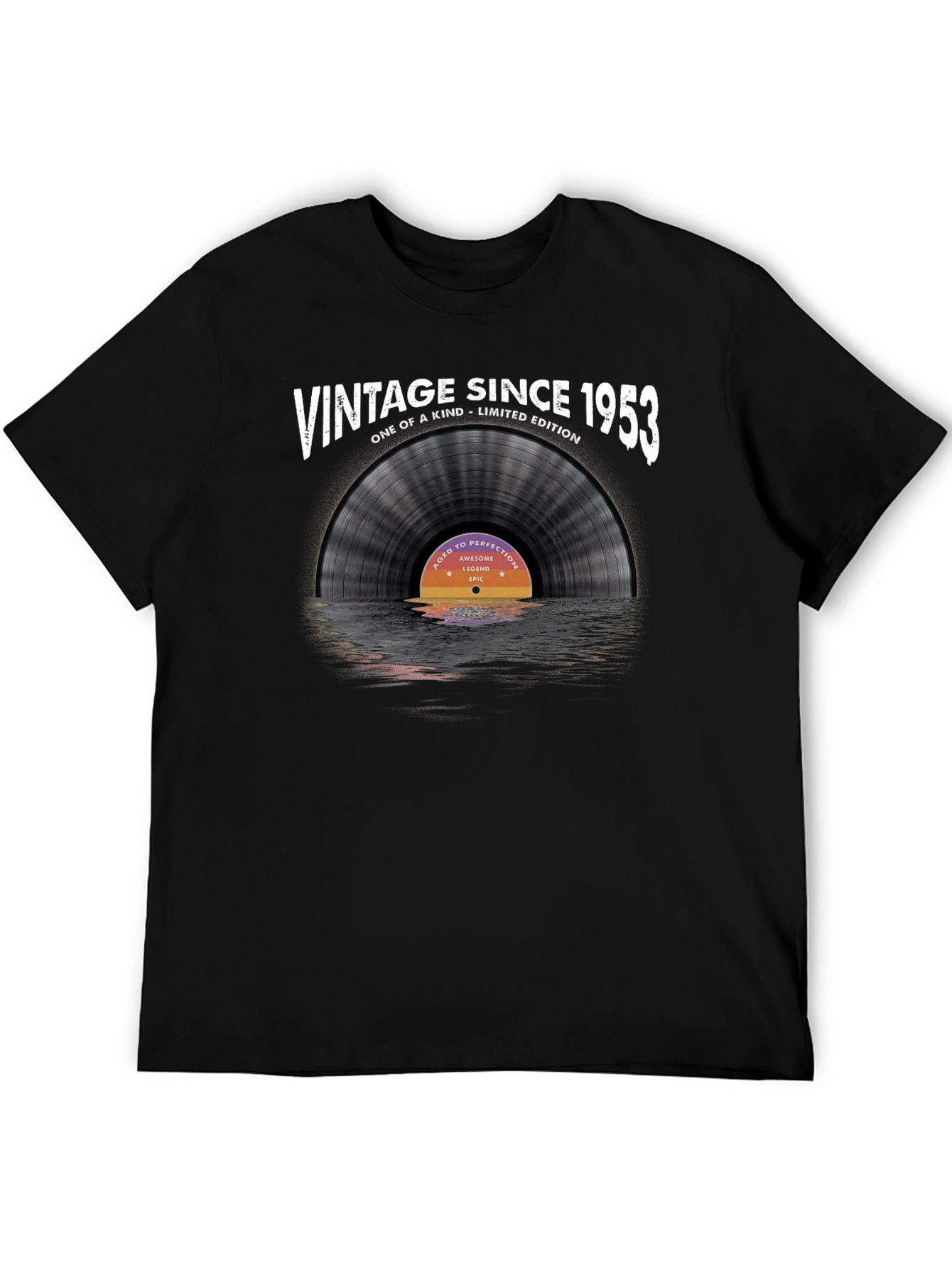 Black Vintage Since 1953 Vinyl Record T-Shirt view 5
