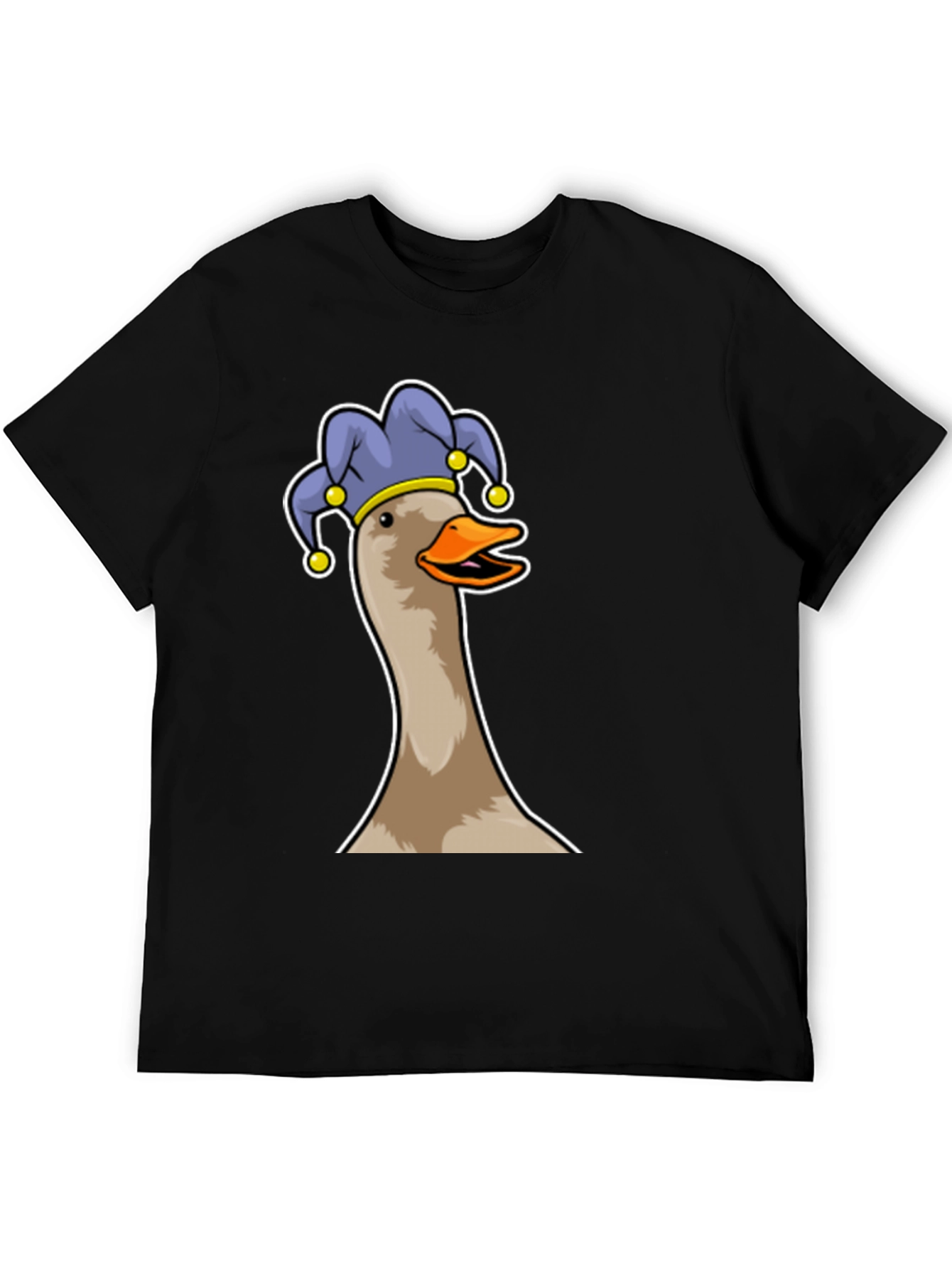 Black Goose Jester T-Shirt - Funny Cartoon Tee view 5