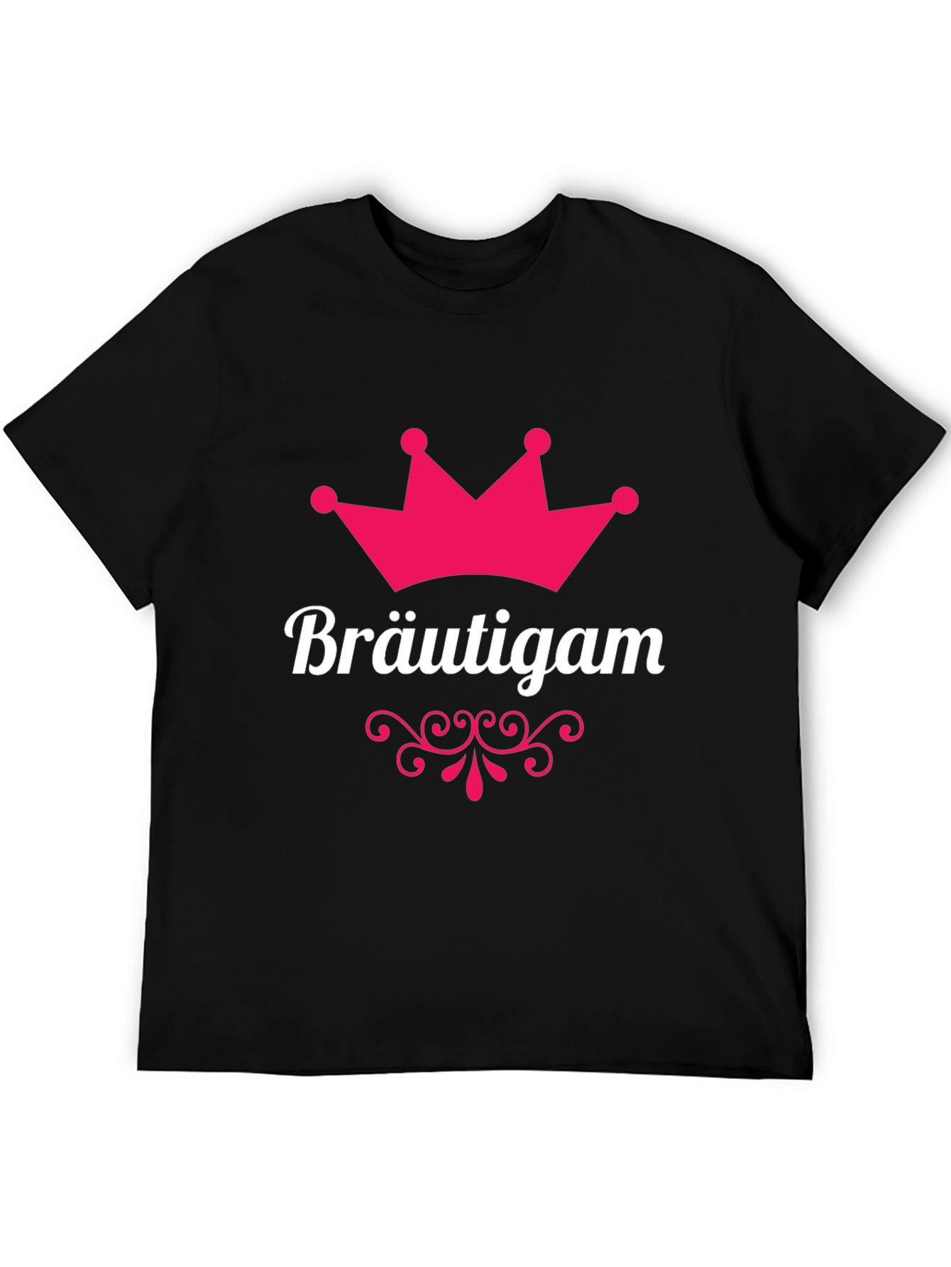 Black Bräutigam Groom Crown T-Shirt - Black view 5