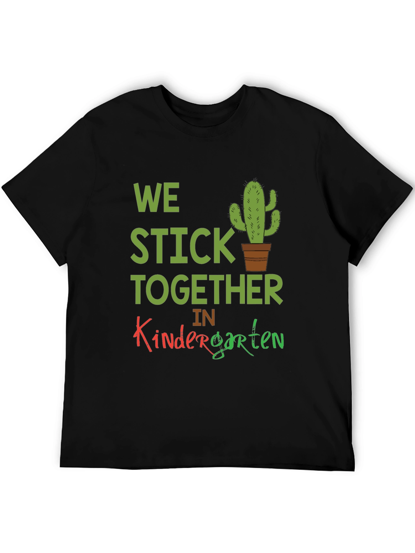 Black We Stick Together Kindergarten T-Shirt view 5
