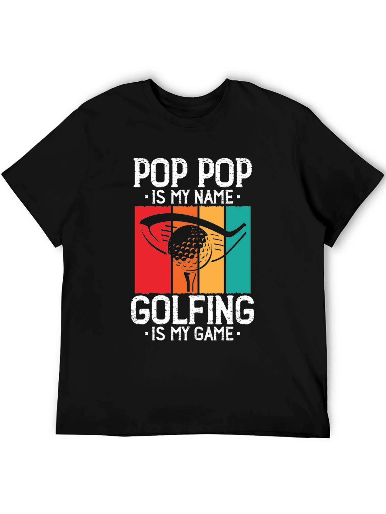 Black Pop Pop Golfing T-Shirt - Funny Grandpa Gift view 5