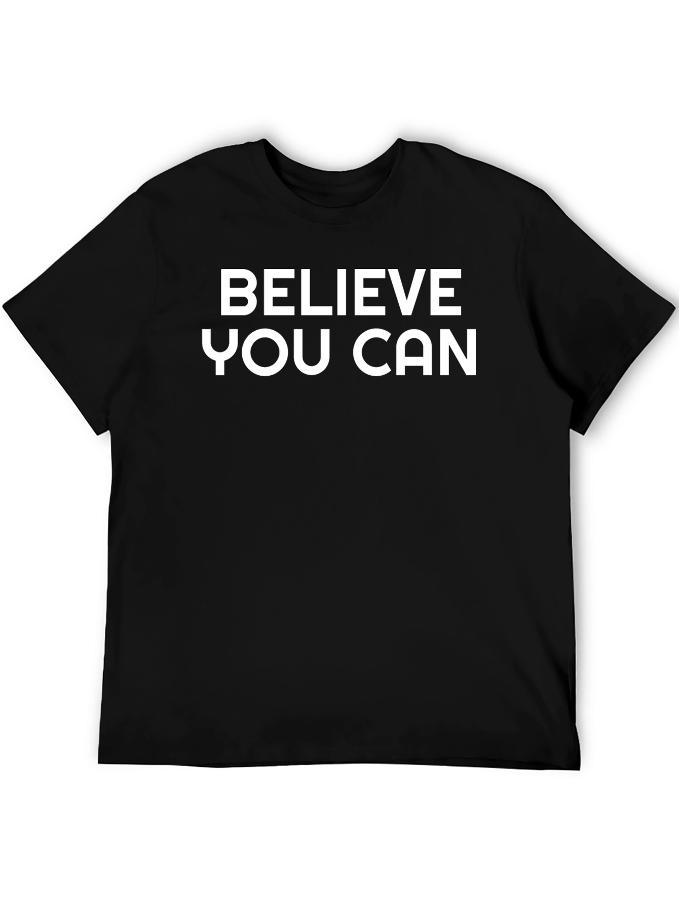 Black Believe You Can Motivational Black T-Shirt view 5