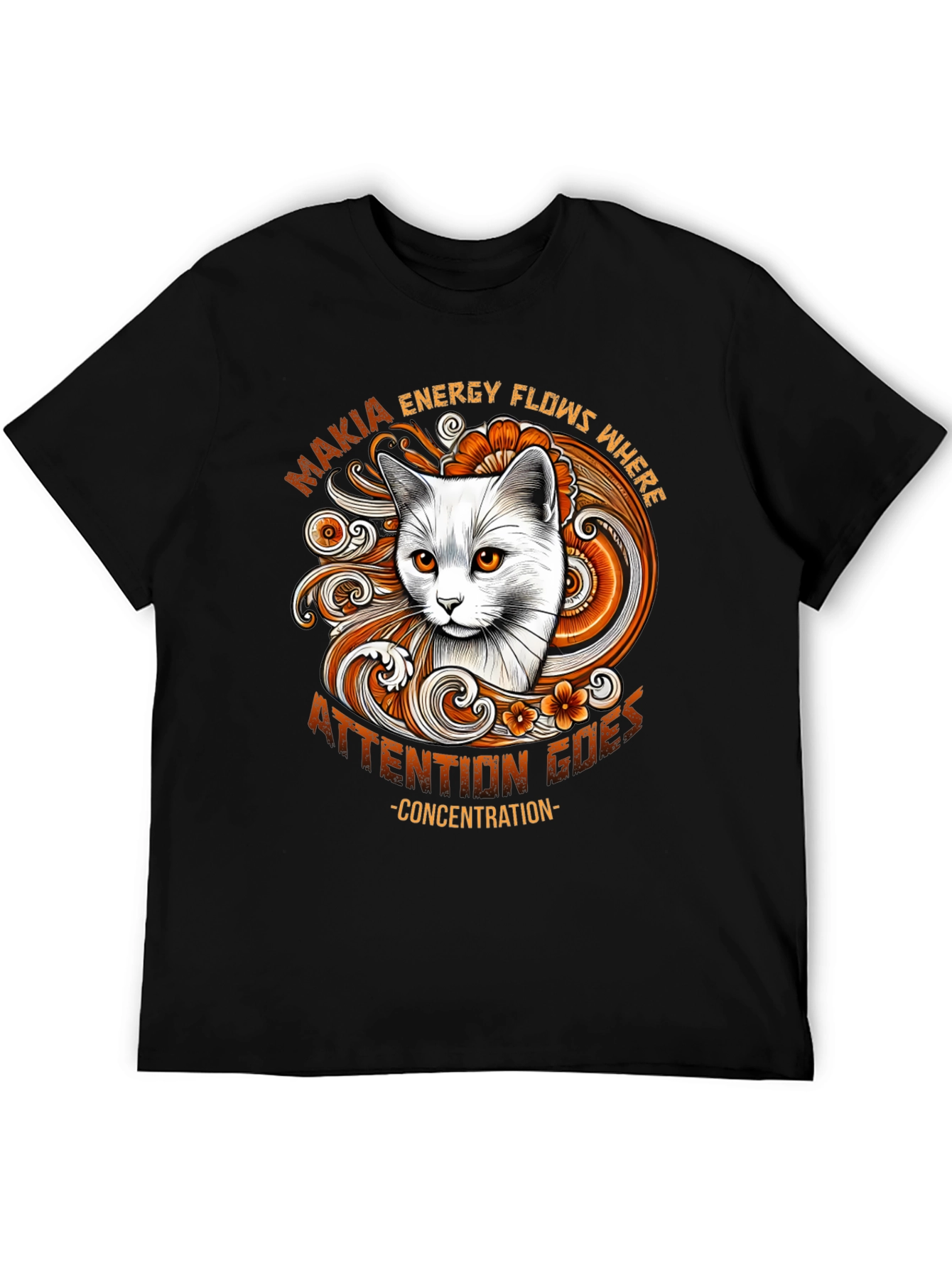 Black Cat Energy Flows T-Shirt view 5