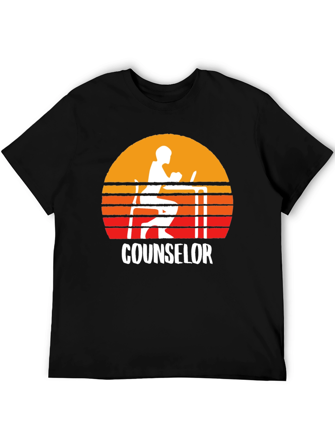 Black Counselor Sunset Graphic T-Shirt view 5