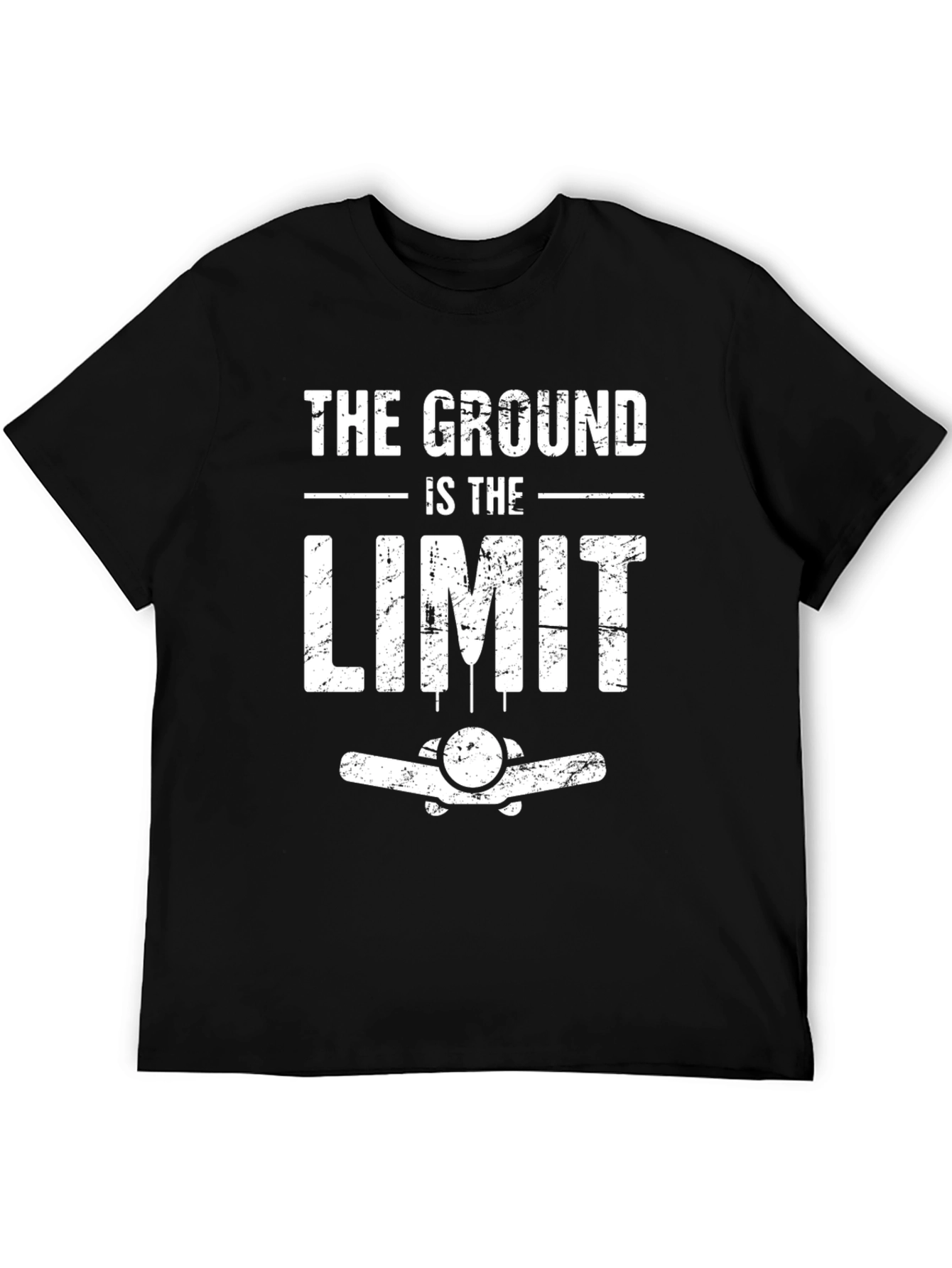 Black The Ground Is The Limit Airplane T-Shirt view 5