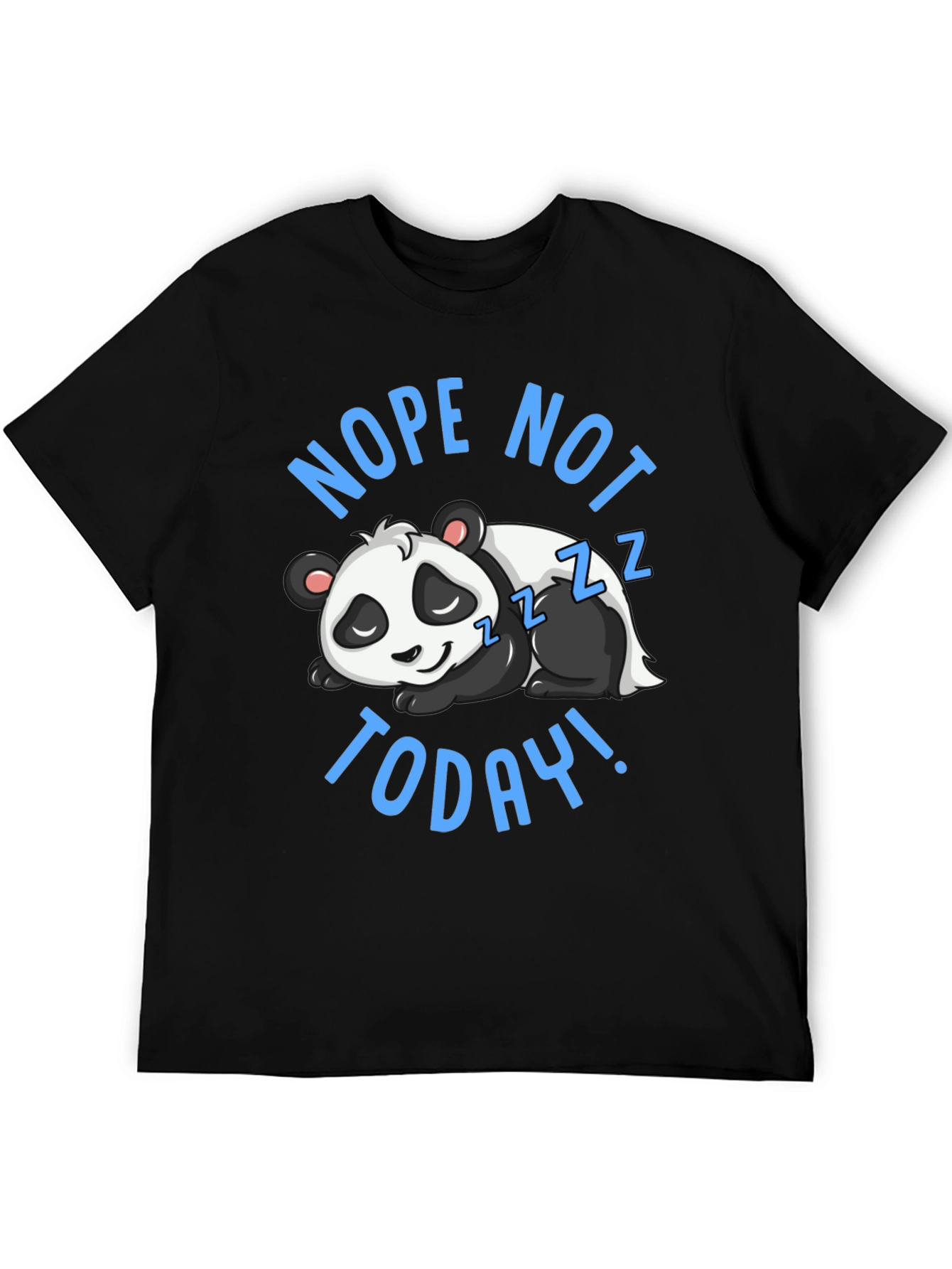 Black Nope Not Today Panda Graphic T-Shirt view 5