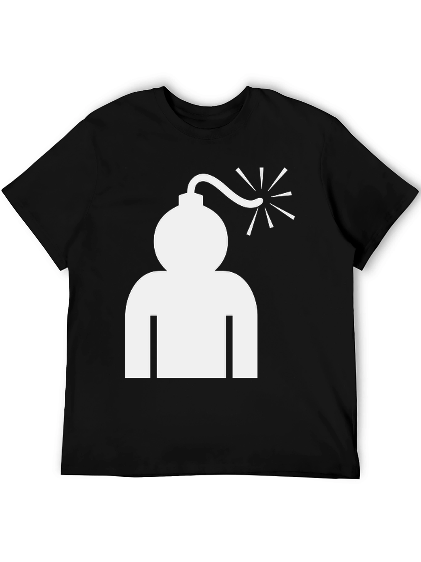 Black Bomb Head Graphic Tee - Cool Humor T-Shirt view 5