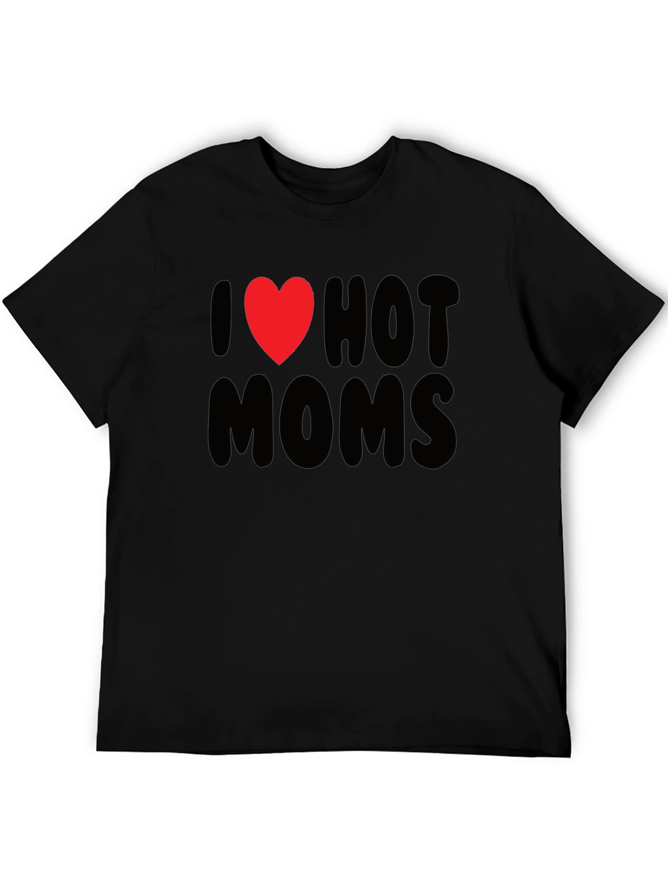 Black I Heart Hot Moms Graphic Tee - Black T-Shirt view 5
