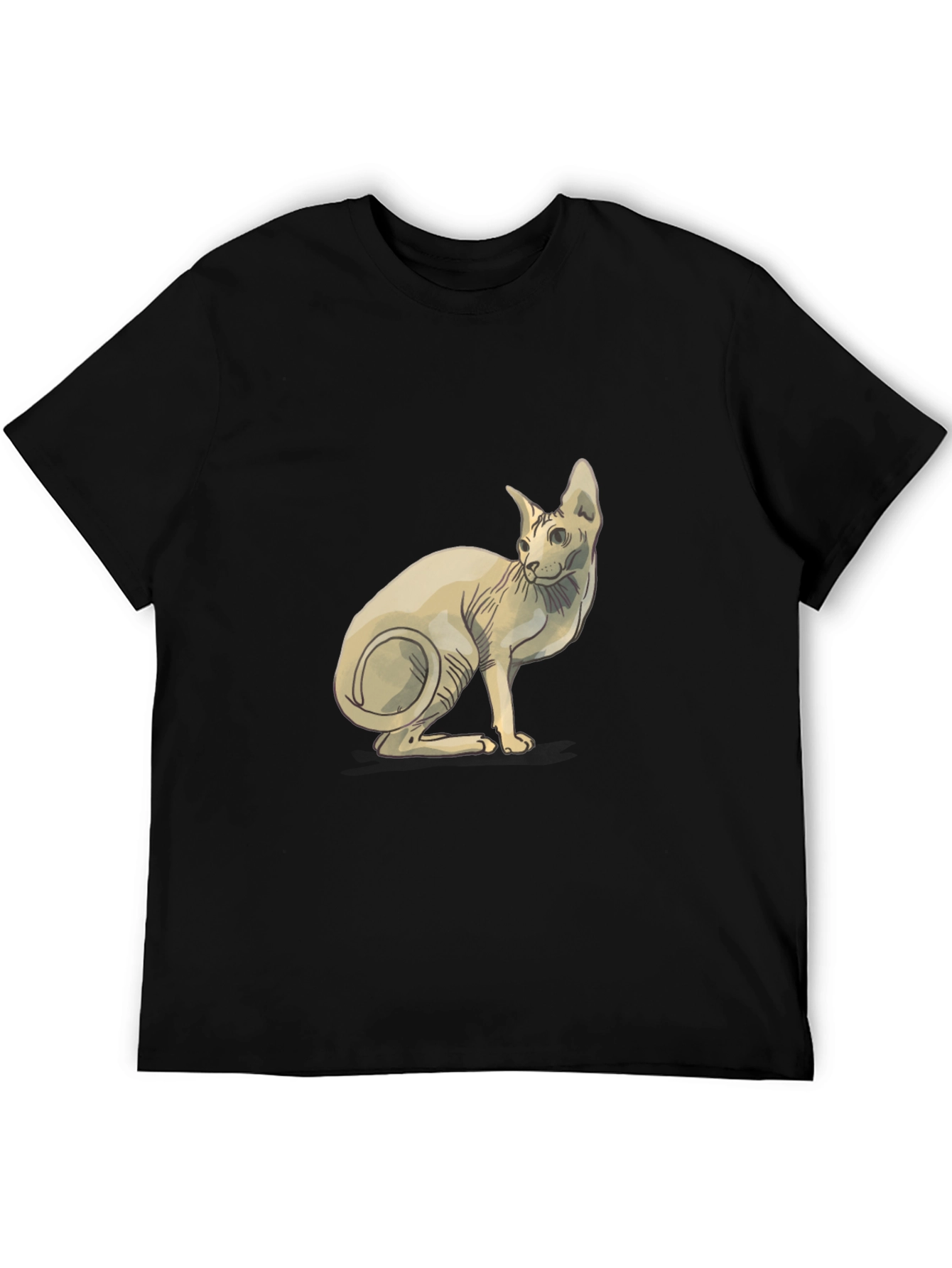 Black Sphynx Cat Graphic Tee - Unique Design view 5