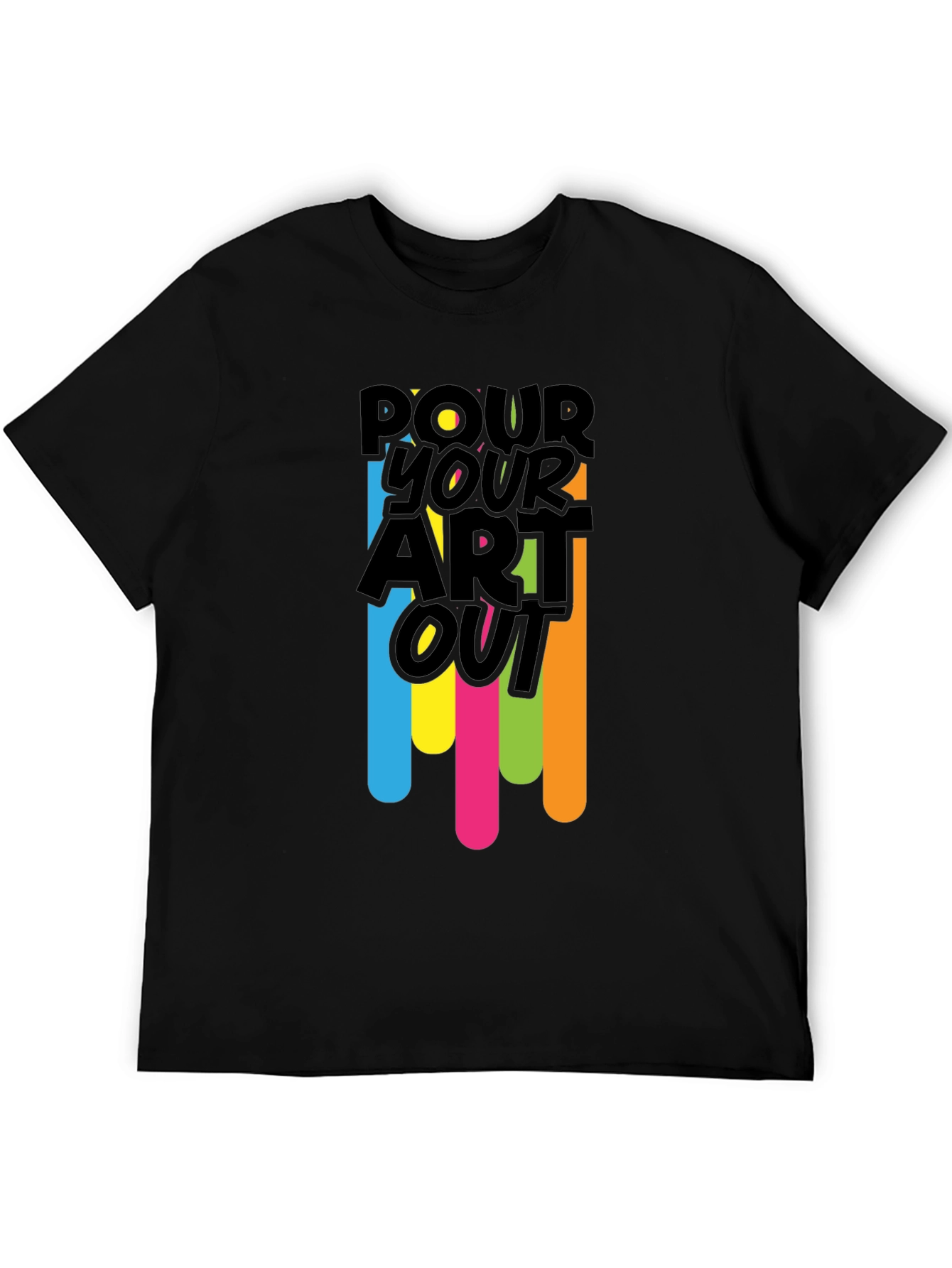 Black Pour Your Art Out - Black Graphic T-Shirt view 5