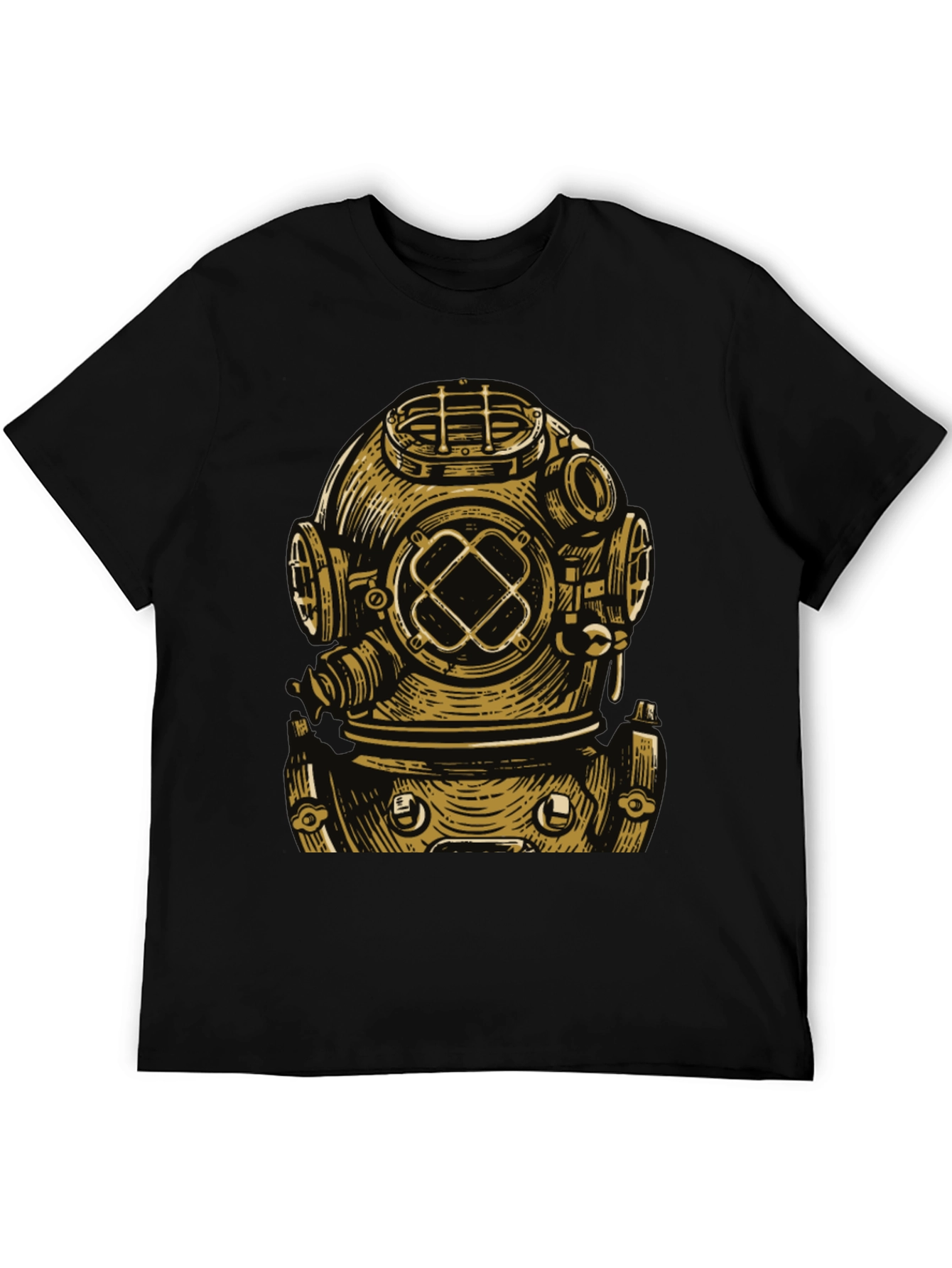 Black Diver Helmet Graphic Tee - Vintage Style view 5