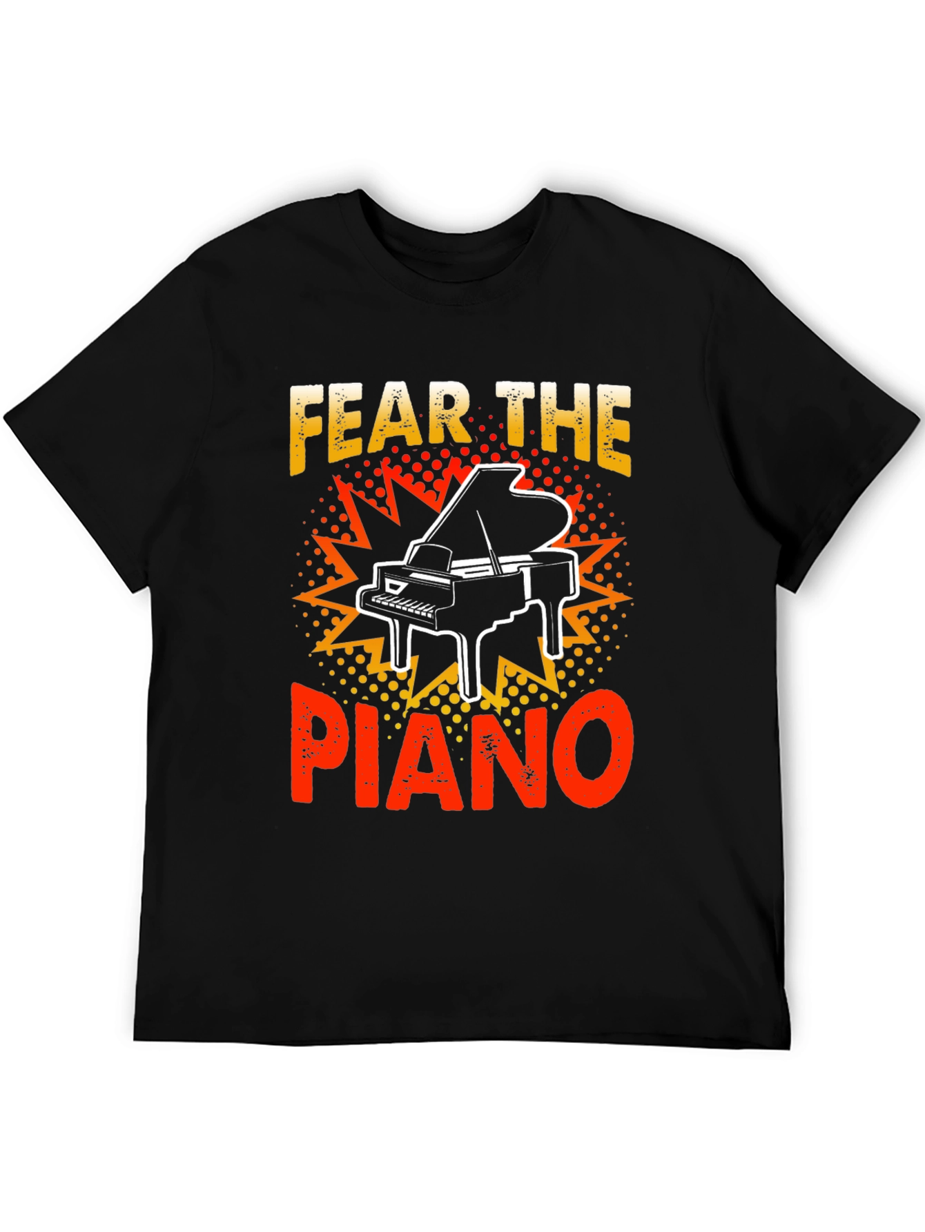 Black Fear the Piano Graphic T-Shirt view 5