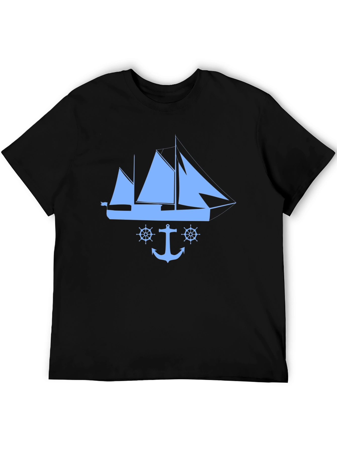 Black Nautical Boat Anchor Graphic Tee - Black view 5