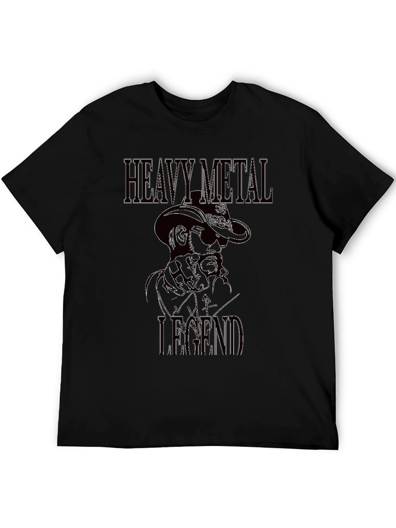 Black Heavy Metal Legend Graphic T-Shirt view 5