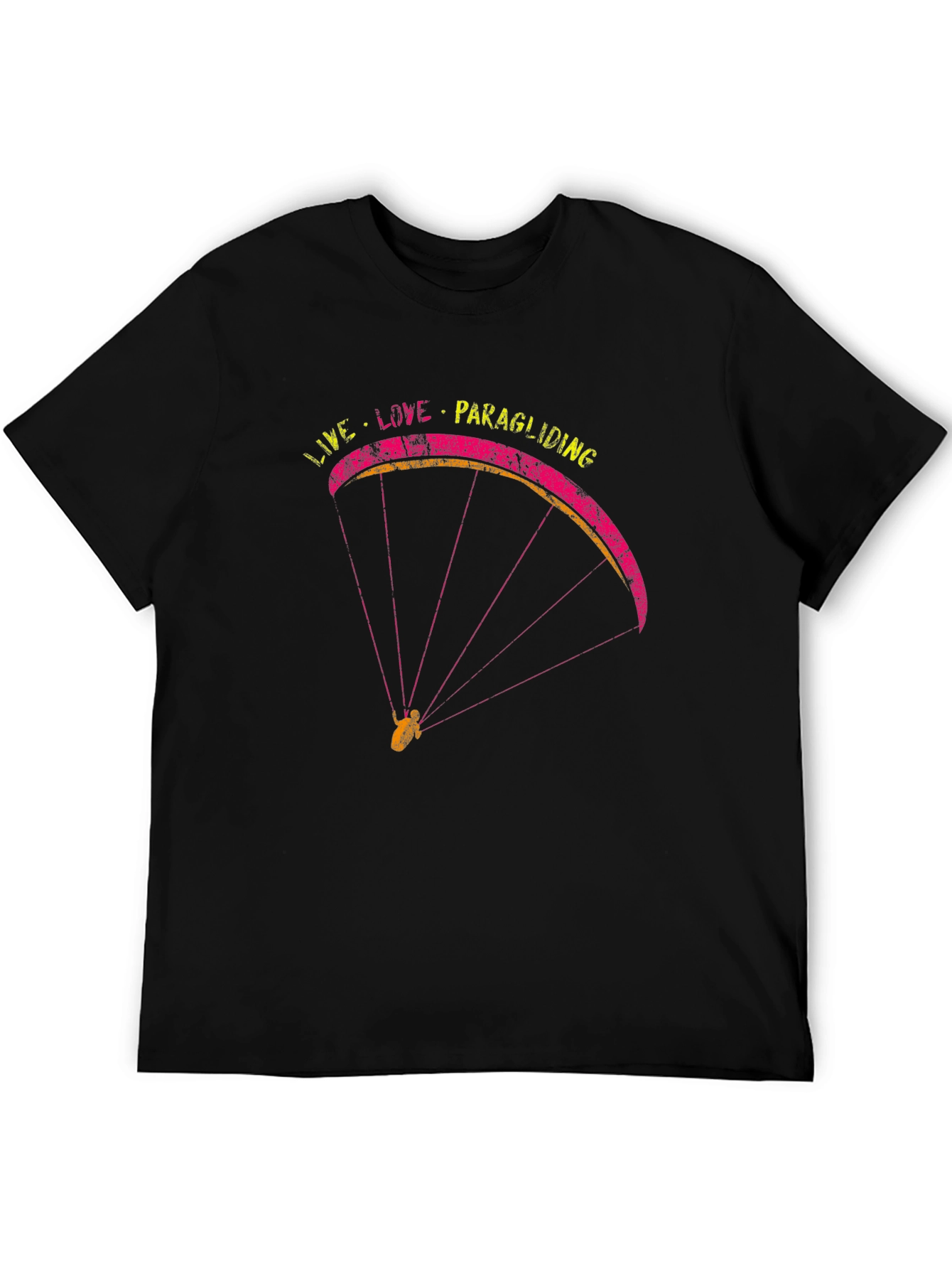 Black Live Love Paragliding Black T-Shirt view 5