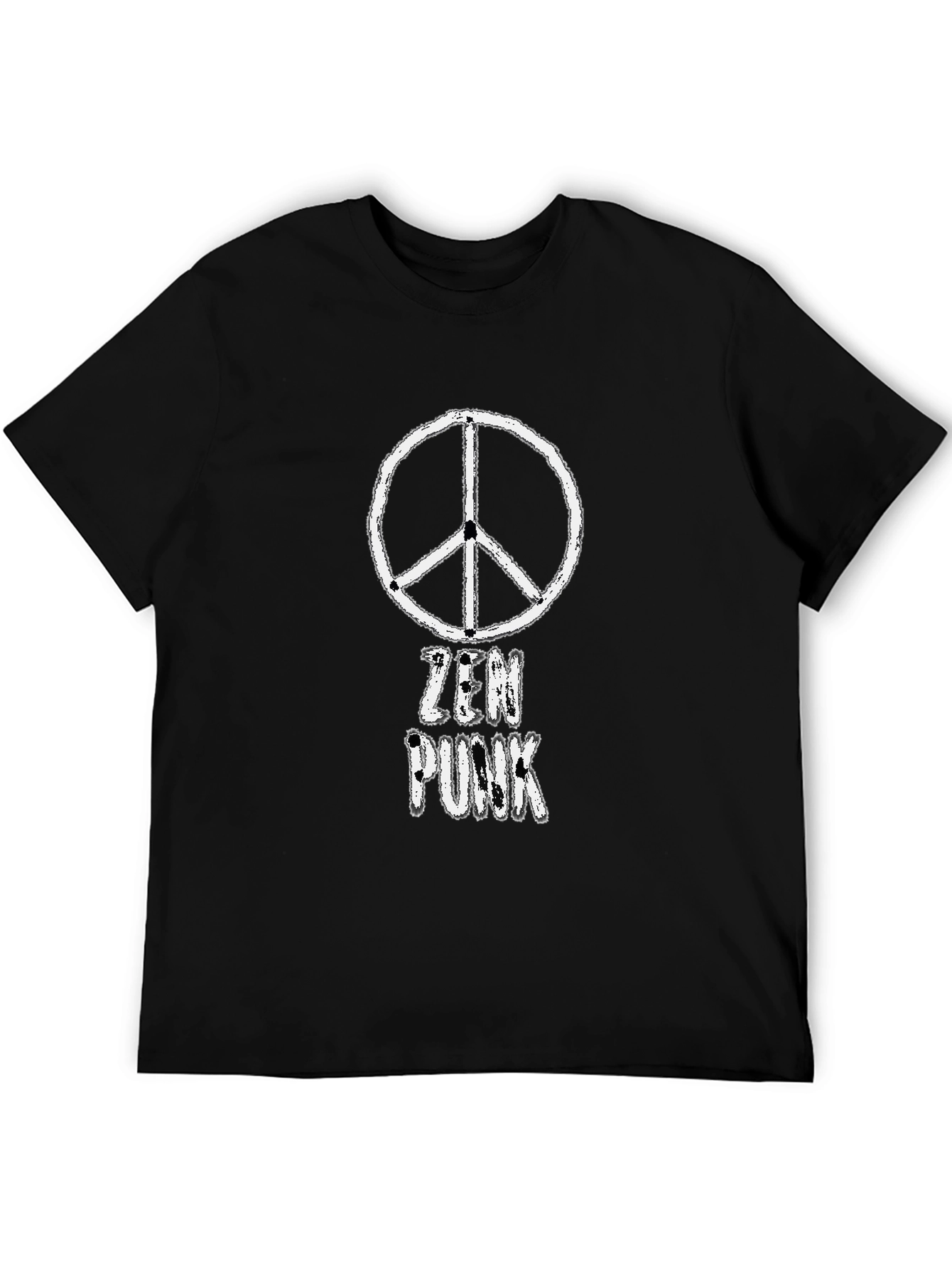 Black Zen Punk Graphic T-Shirt - Black view 5