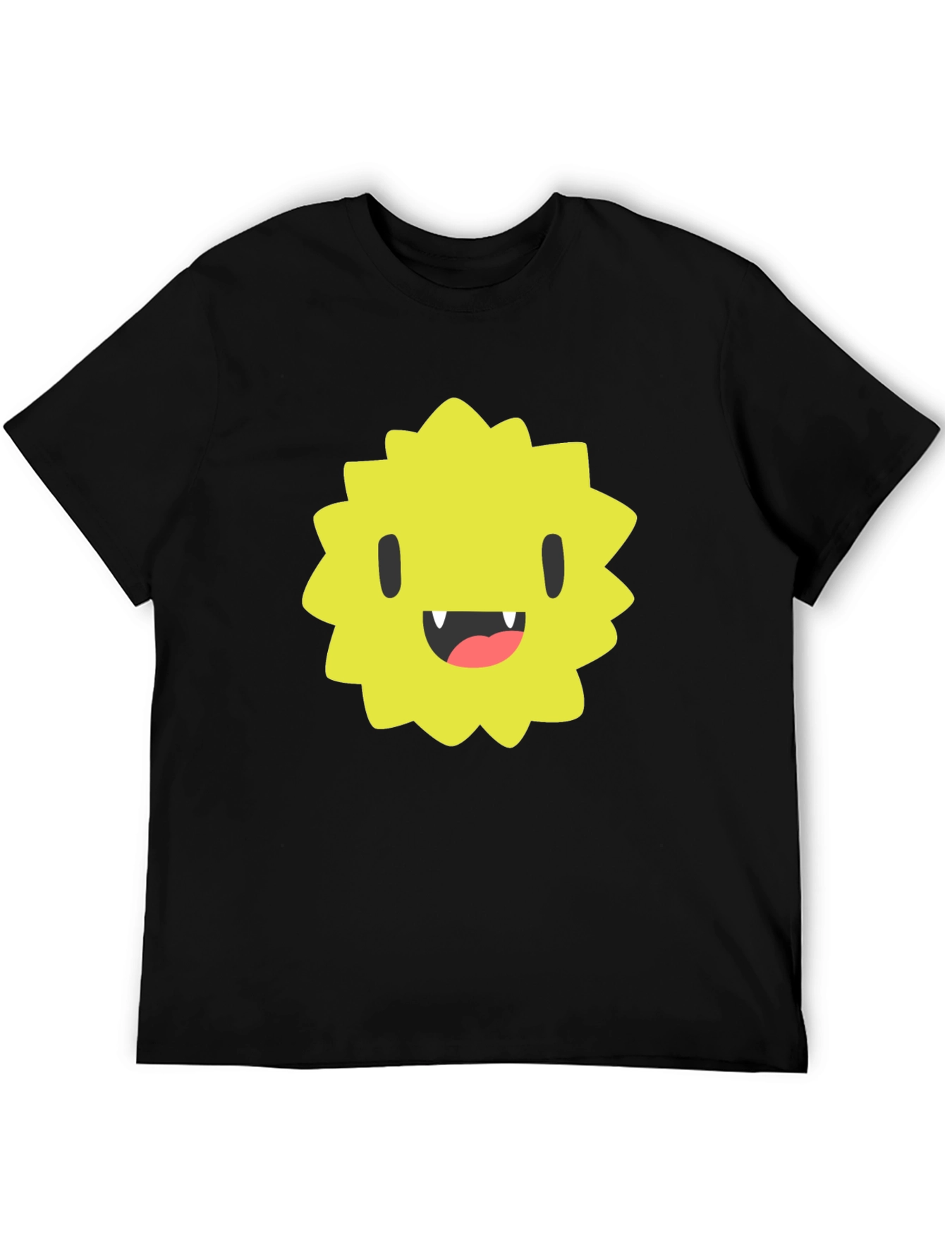 Black Monster Face Graphic Tee - Black Cotton T-Shirt view 5