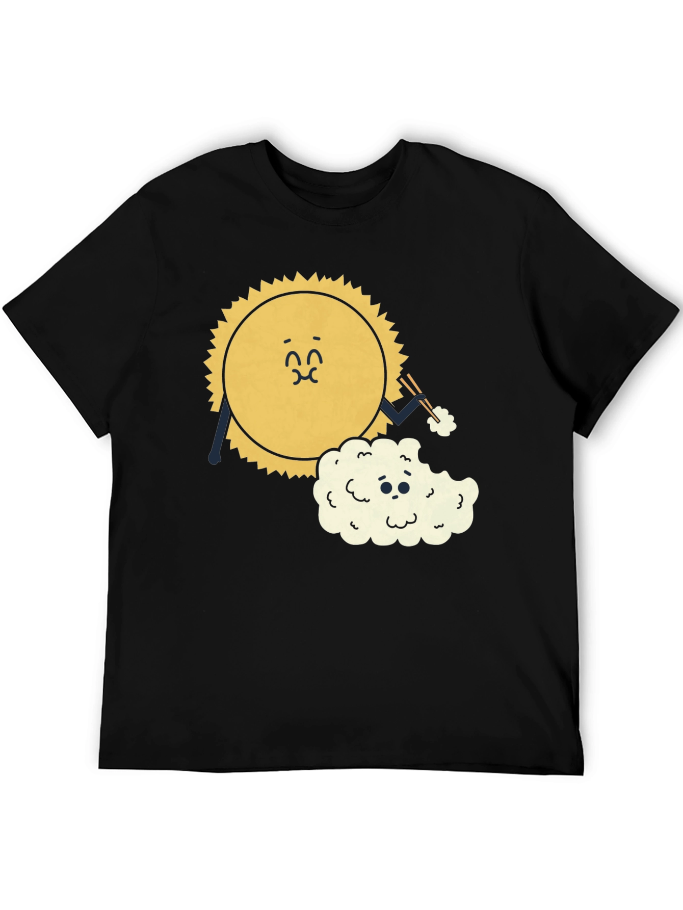 Black Sun Eating Cloud Graphic Tee - Black Cotton Blend view 5