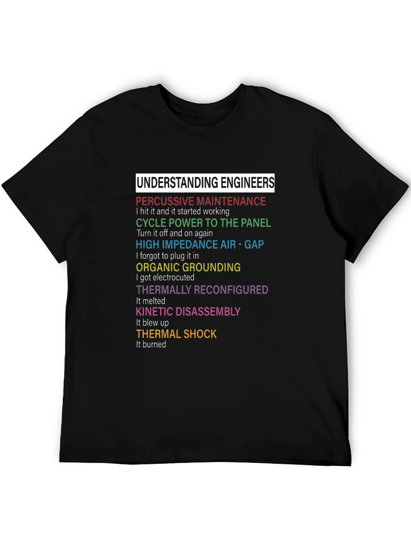 Black Understanding Engineers Humor T-Shirt view 5