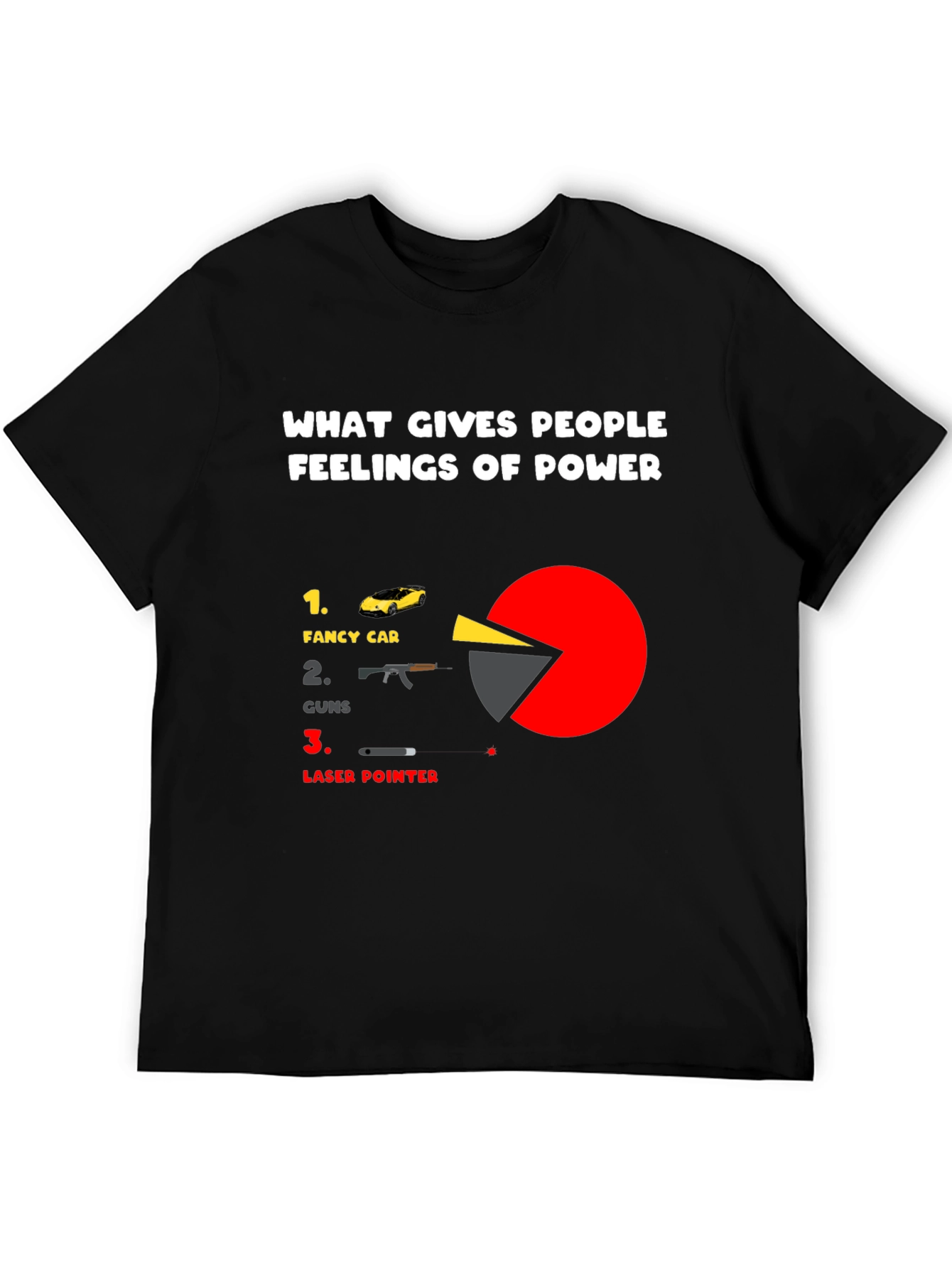 Black Power Pie Chart T-Shirt - Funny Graphic Tee for Confident People view 5