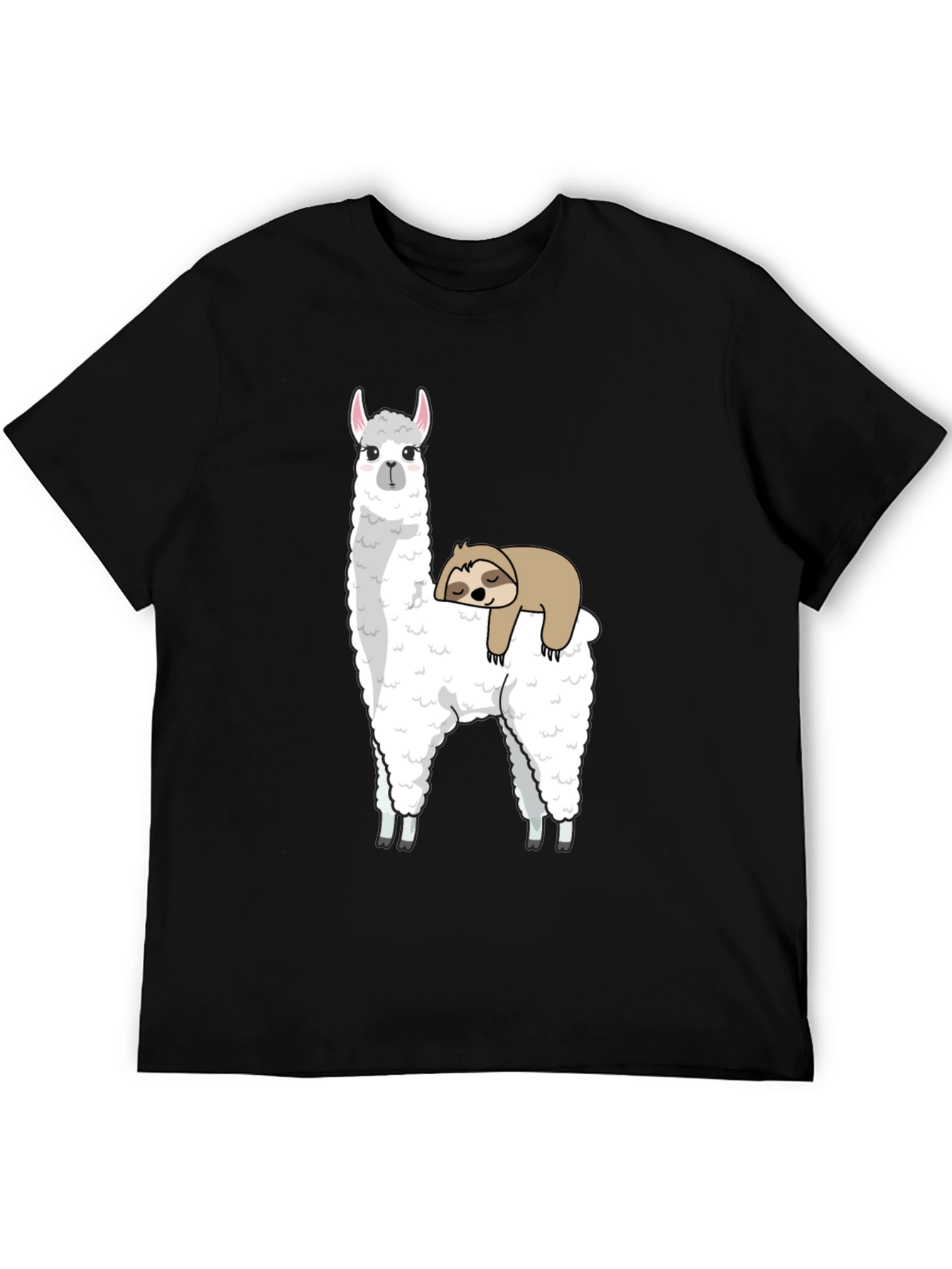 Black Llama and Sloth Graphic Tee view 5