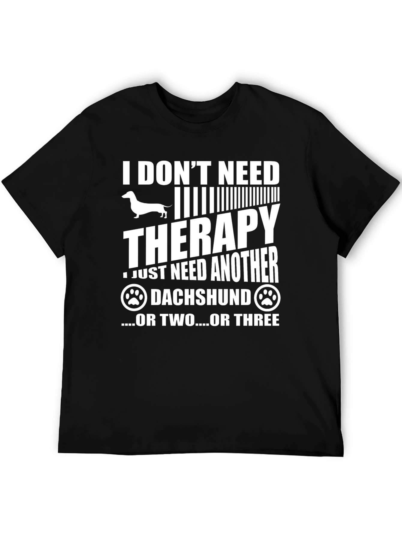 Black Dachshund Therapy T-Shirt - Funny Dog Lover Tee view 5