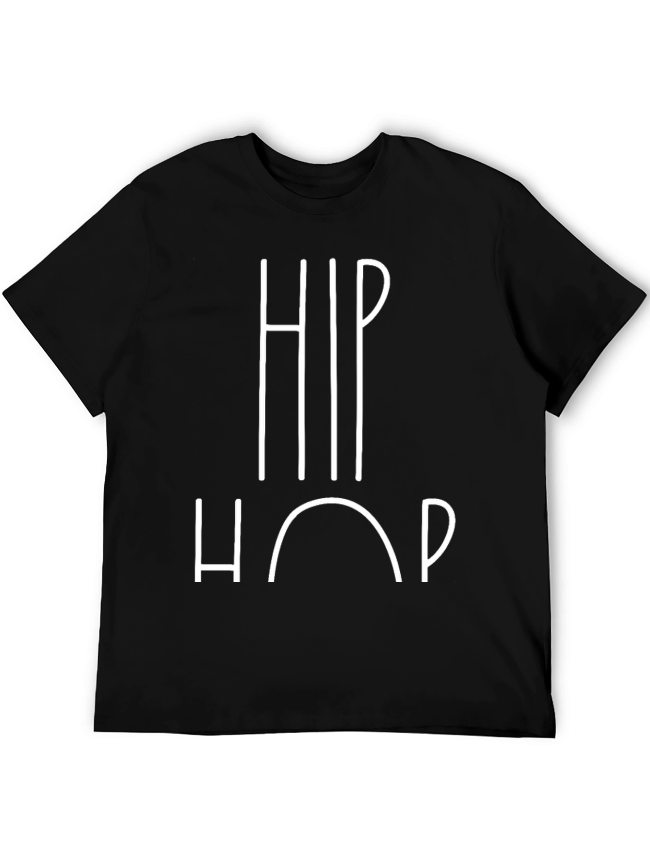 Black Hip Hop Graphic T-Shirt - Black Crew Neck Tee view 5