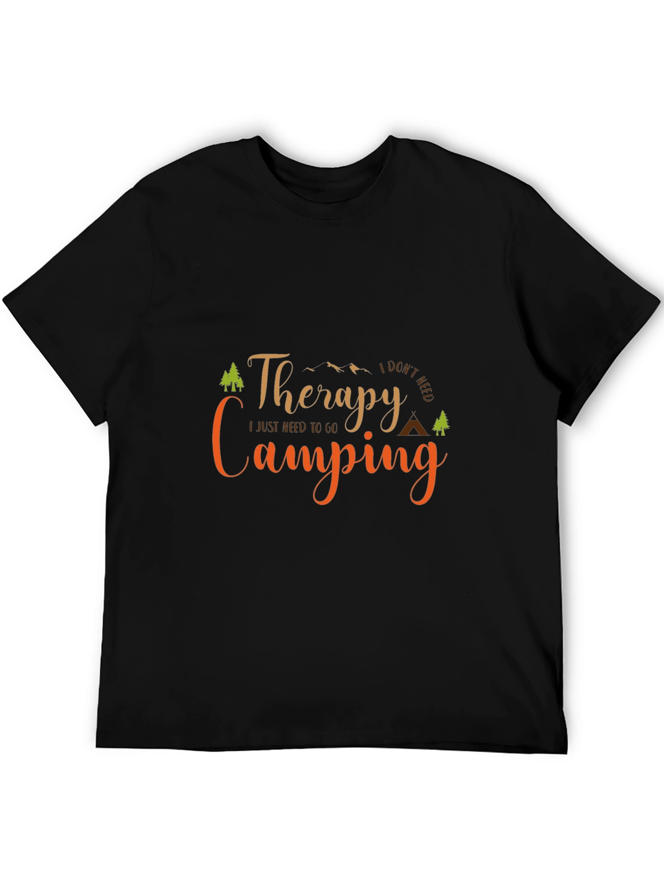 Black Therapy Camping Black T-Shirt view 5