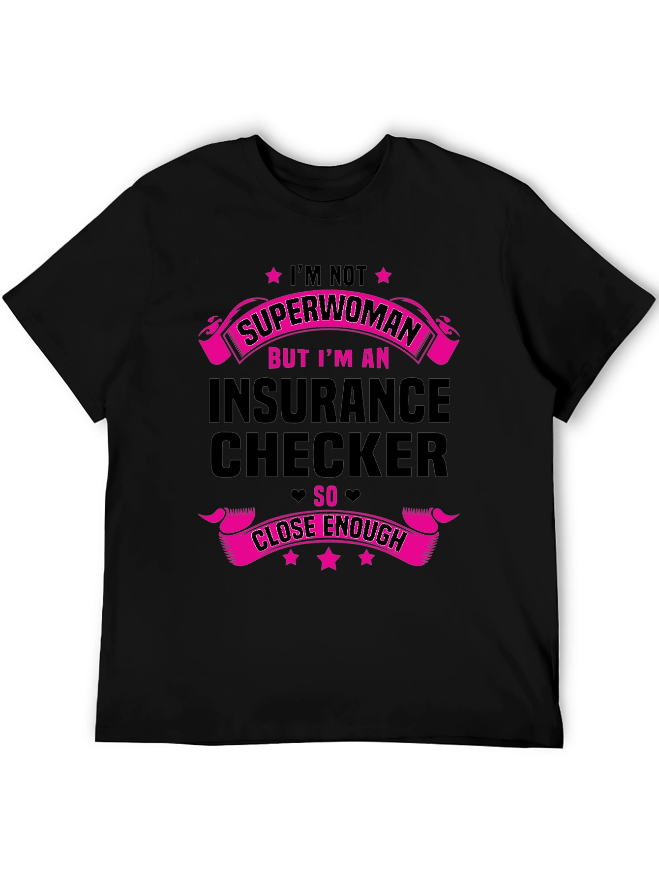 Black Insurance Checker Superwoman Funny T-Shirt view 5